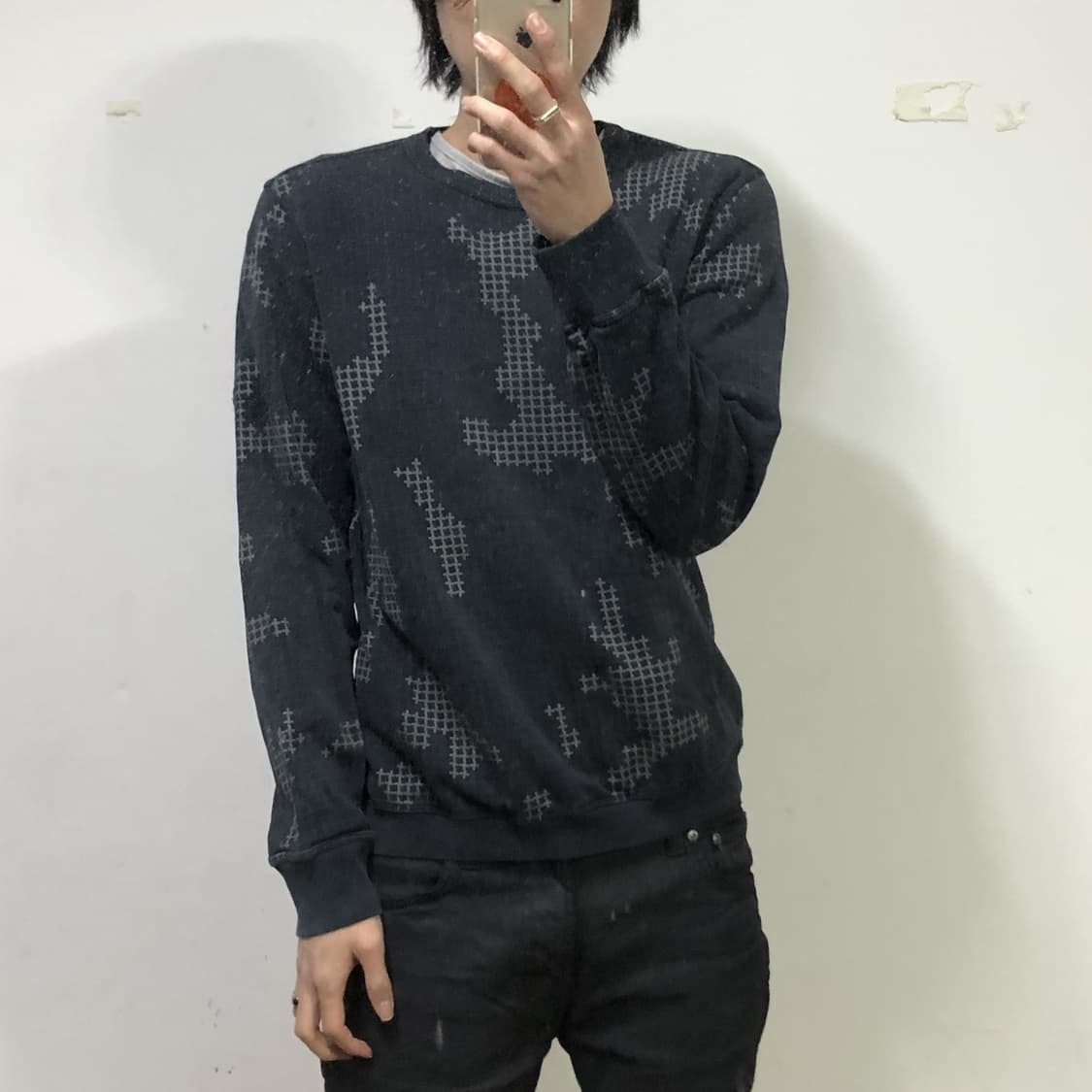 스톤아일랜드 체크 그리드 카모 맨투맨  상품이미지3