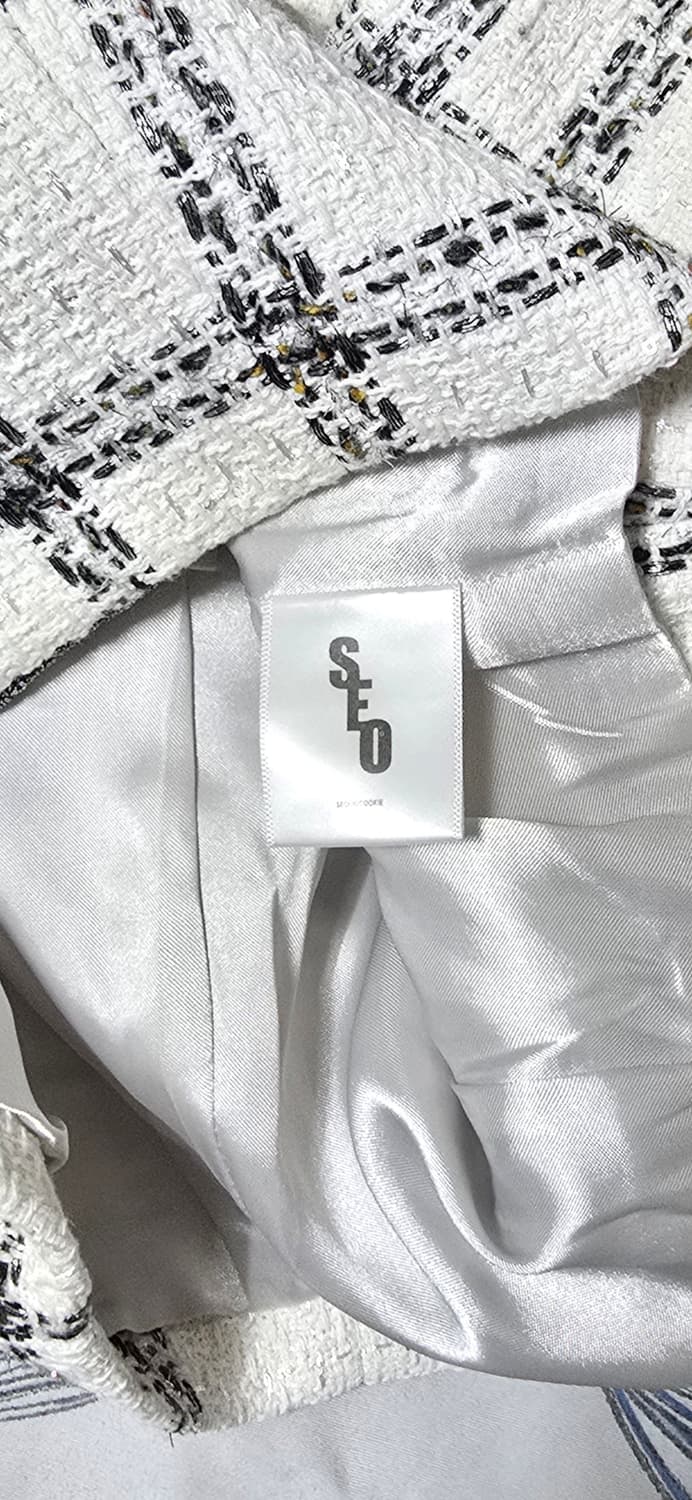 서쿠키 바니 체크 트위드 크롭 자켓 S 상품이미지3