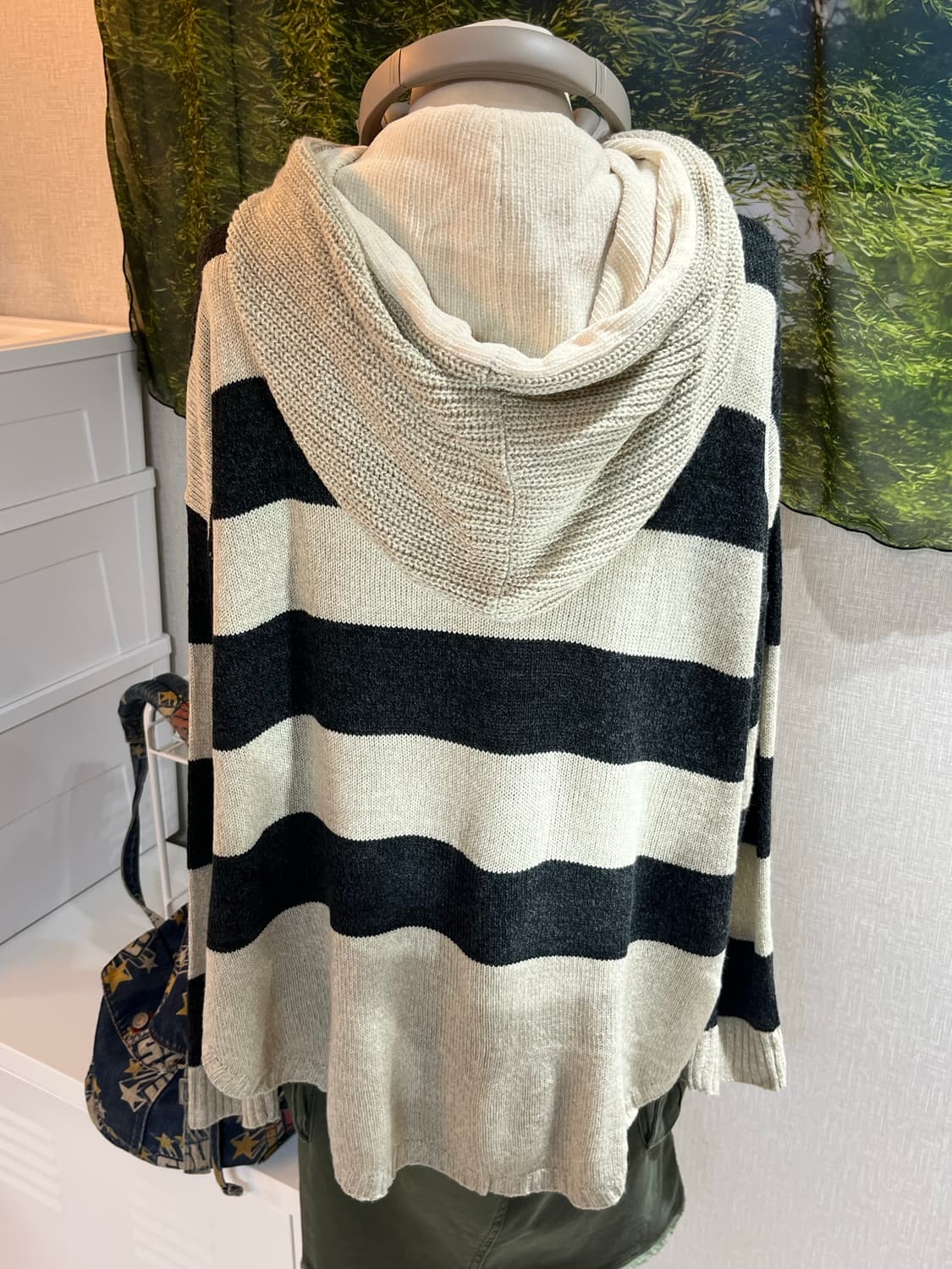 빈티지 스트라이프 후드 니트 상품이미지2