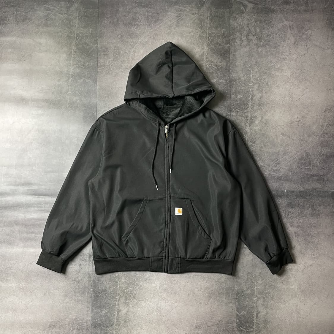 UNKNOWN 빈티지 블랙 벨벳라이닝 후드집업 A00378 상품이미지1