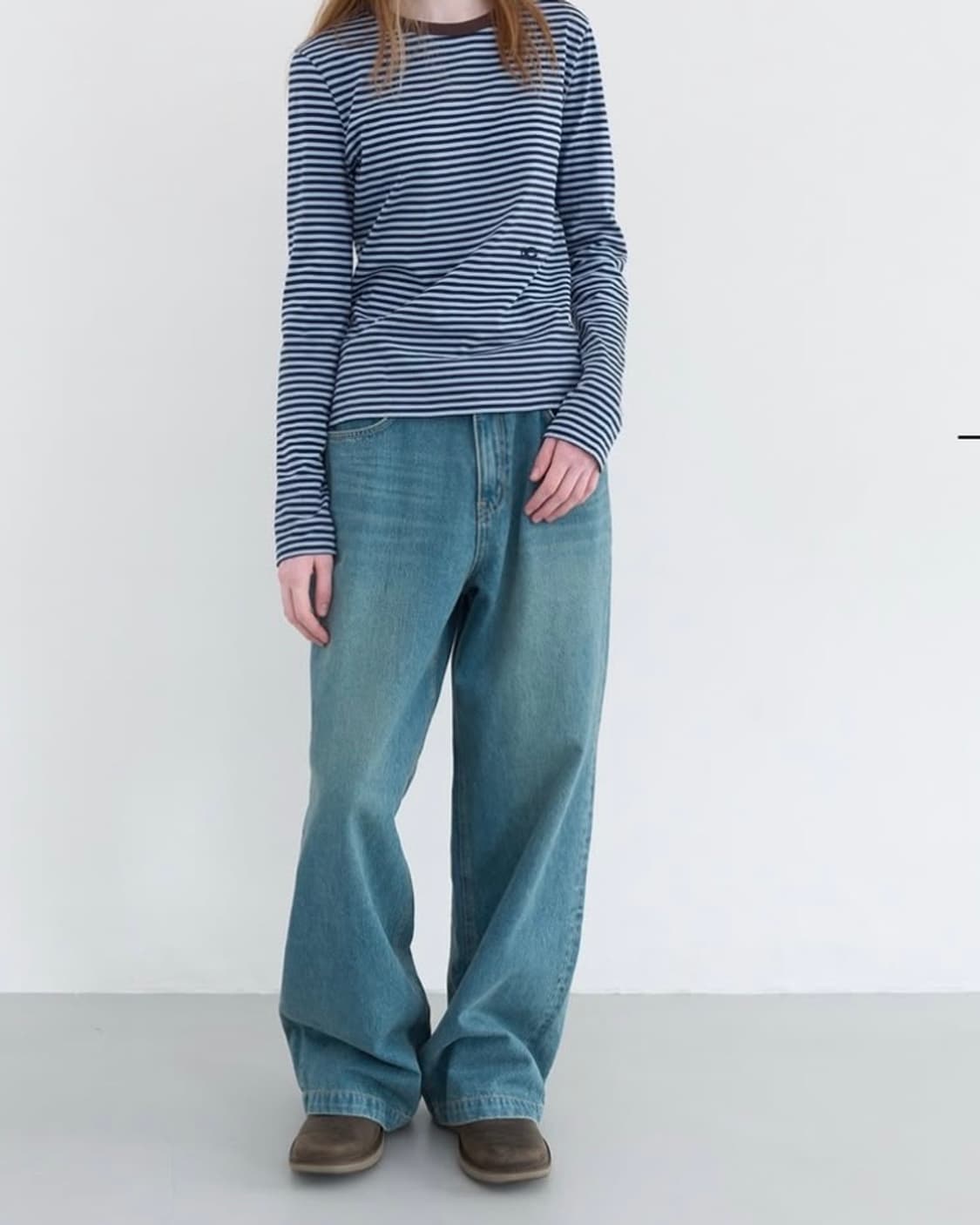 엔조블루스 더블 로고 스트라이프 Lst(Sky Stripe) 상품이미지1