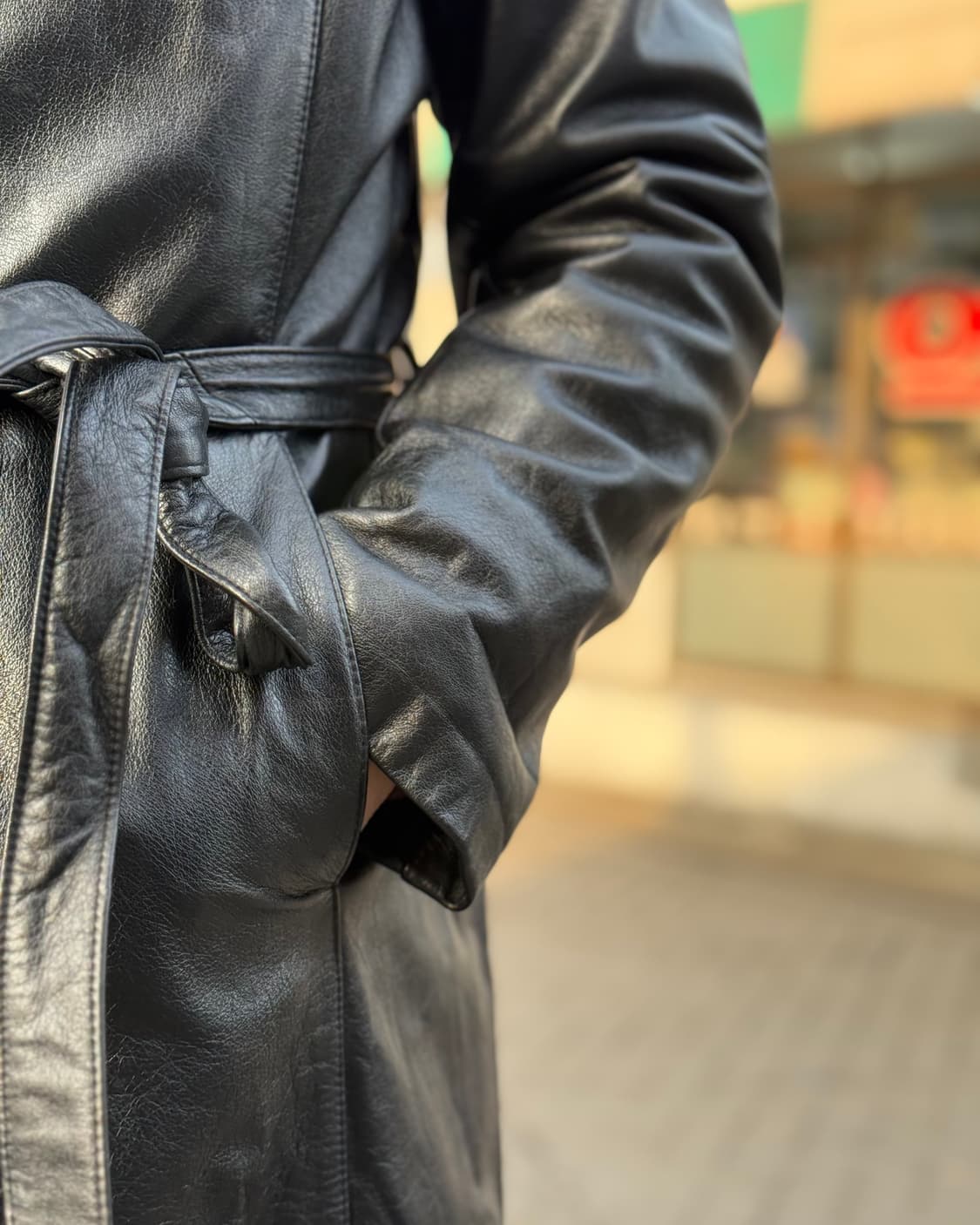 윌슨 레더 레더 벨티드 자켓 M 상품이미지10