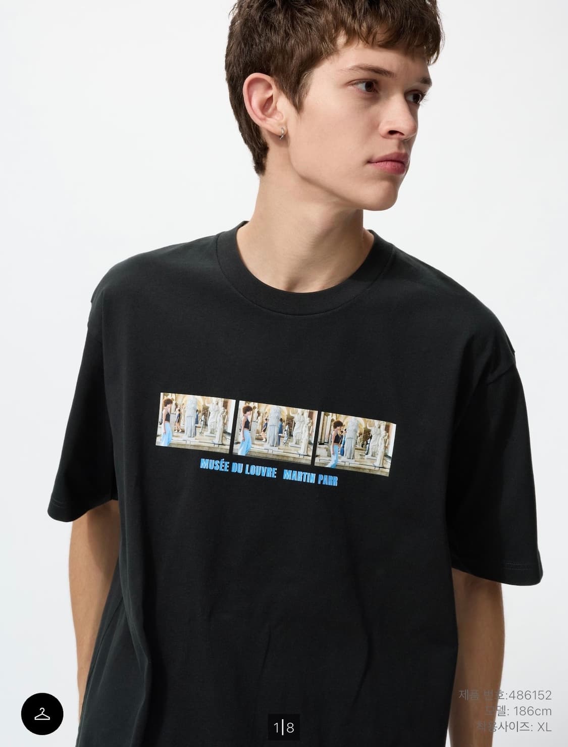 [4XL] 유니클로 루브르 미술관 UT 콜라보 티셔츠 블랙 릴렉스핏 상품이미지3
