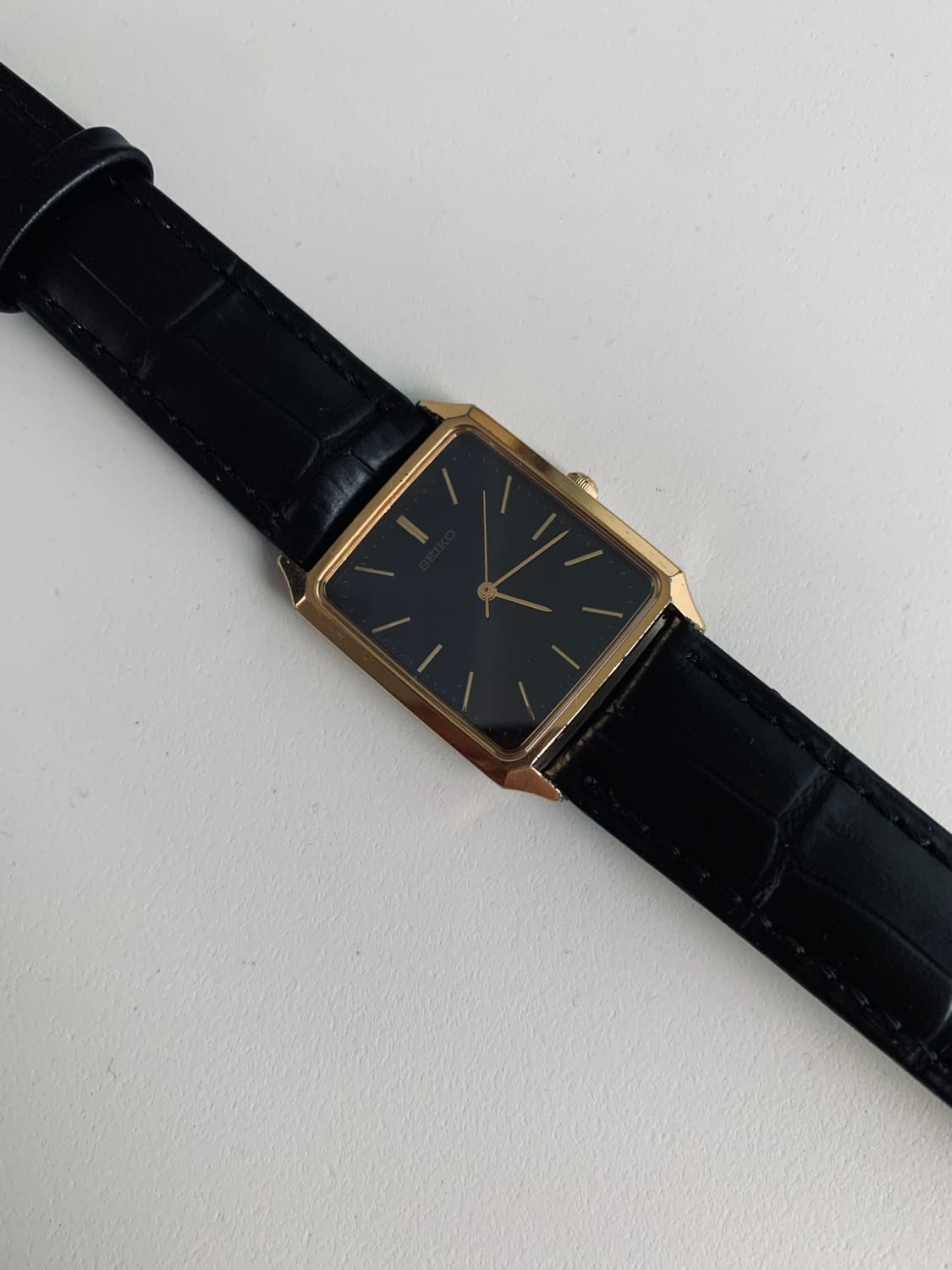세이코 Seiko 스퀘어 쿼츠 블랙 상품이미지3