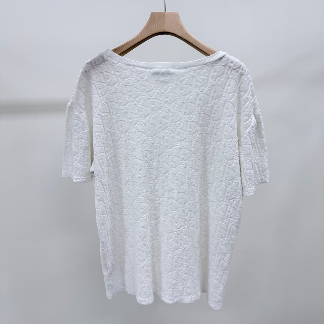 [B급/L] 디올 오블리크 테리 코튼 반팔 니트 화이트 상품이미지4