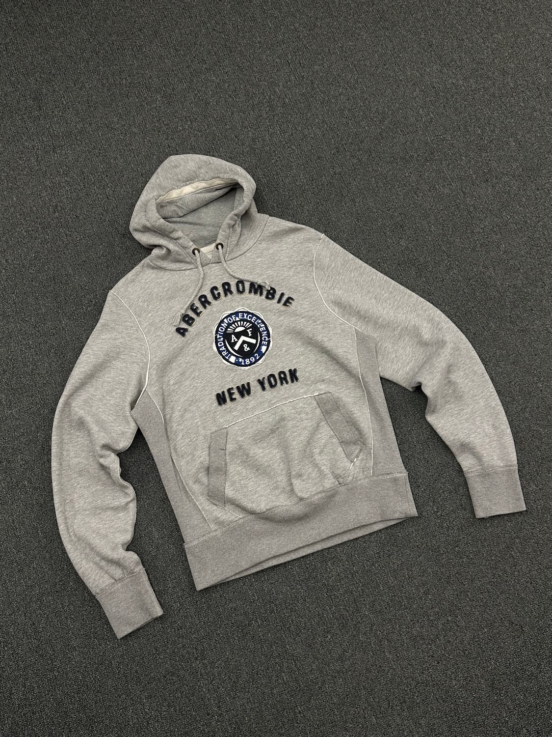 L)아베크롬비 Abercrombie 빈티지 기모 그레이 후디 상품이미지3