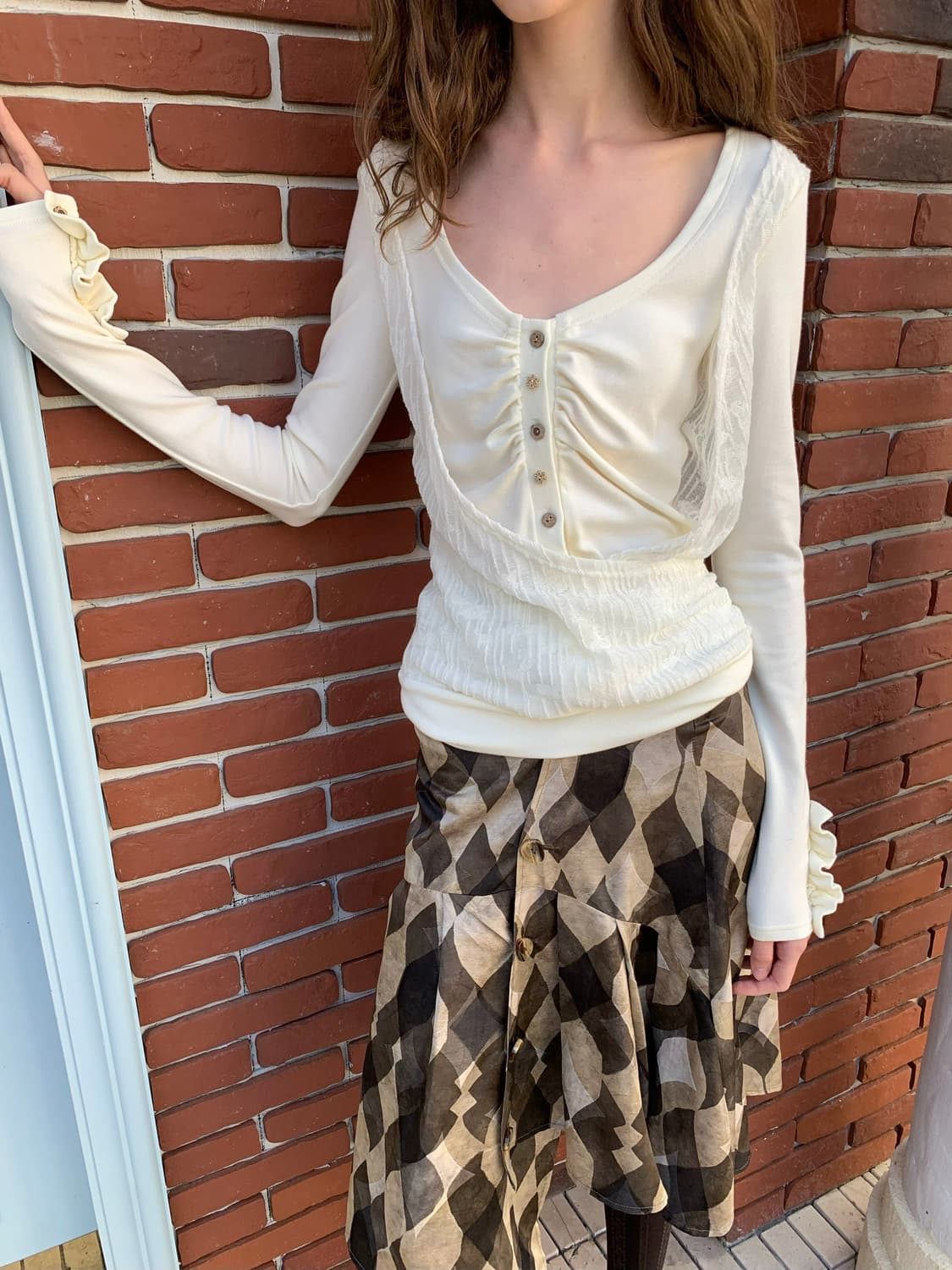 Jelloo Layered Slim Long Sleeve Top 상품이미지4