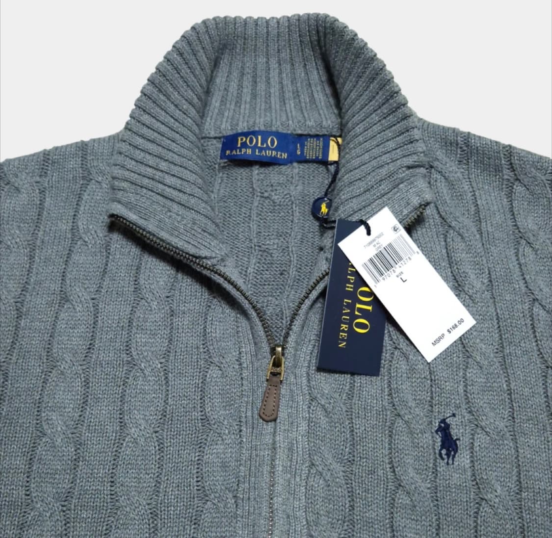 [정품 새상품]폴로 남성 꽈배기 풀집업 니트 스웨터 2color 상품이미지7