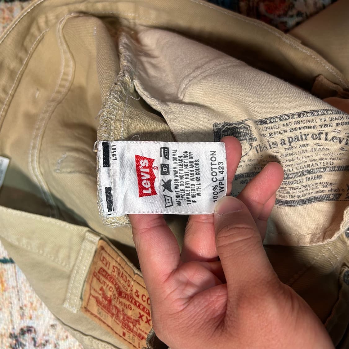 [34] 00s 리바이스 501 베이지 데님 팬츠 상품이미지5