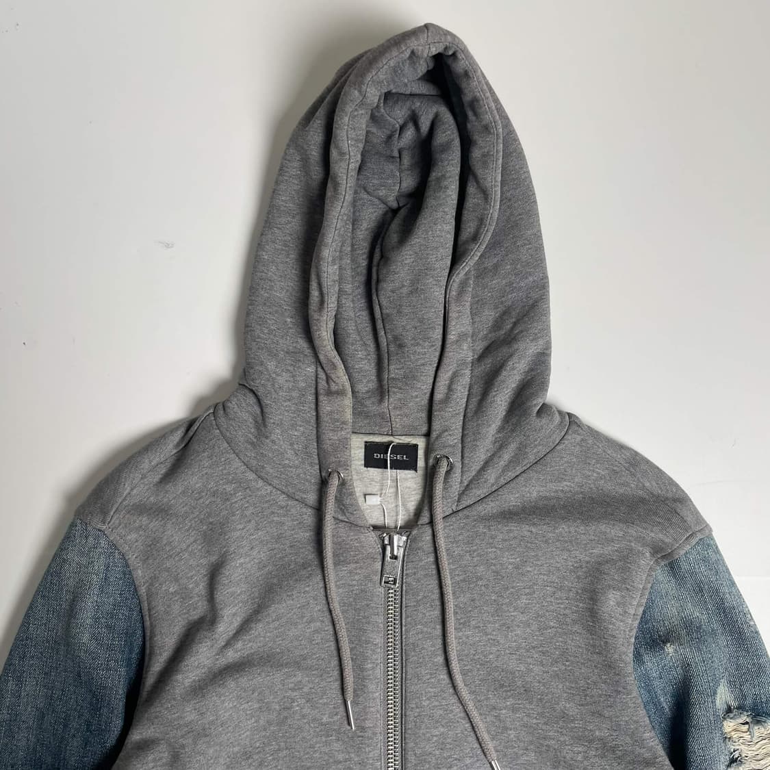 Diesel 데님 져지 레이어드 집업 후드 상품이미지3