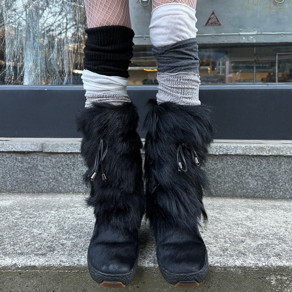 00s 파잘 불랙 퍼 털부츠 상품이미지6