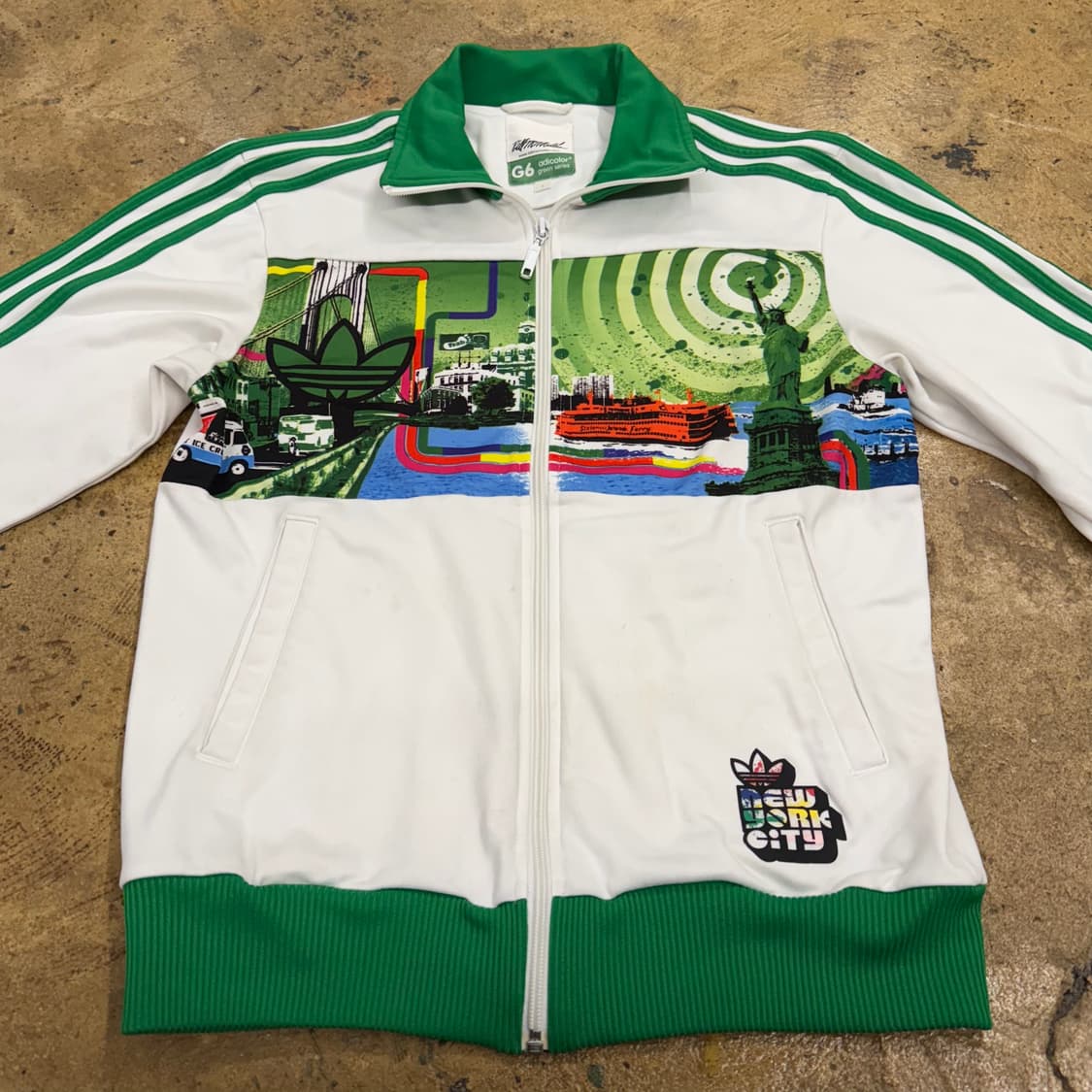 아디다스 흰초 화이트 그린 져지 트랙탑 상품이미지3