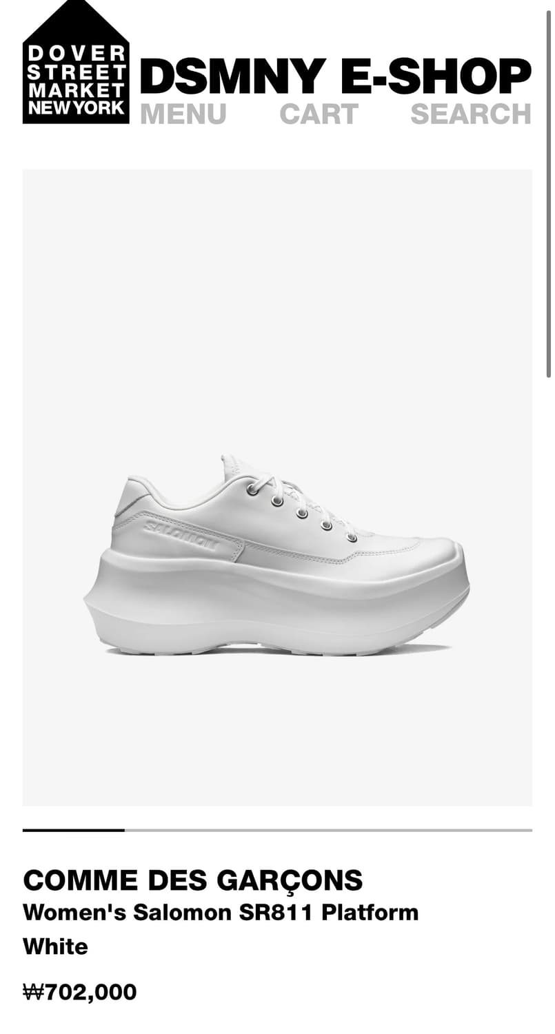 [230,235,240]꼼데가르송x살로몬 25fwSR811플랫폼/화이트 상품이미지6
