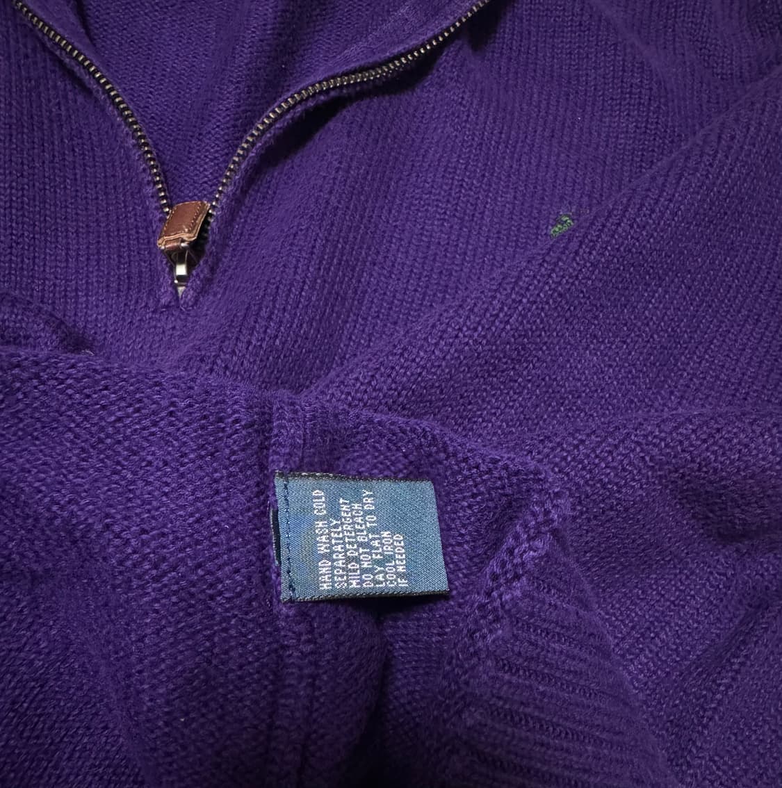 폴로 랄프로렌 퍼플 하프집업 코튼니트 XL 상품이미지5