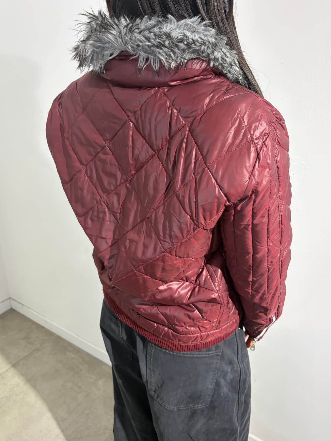 Sorridere 버건디 퍼 패딩 자켓 상품이미지3