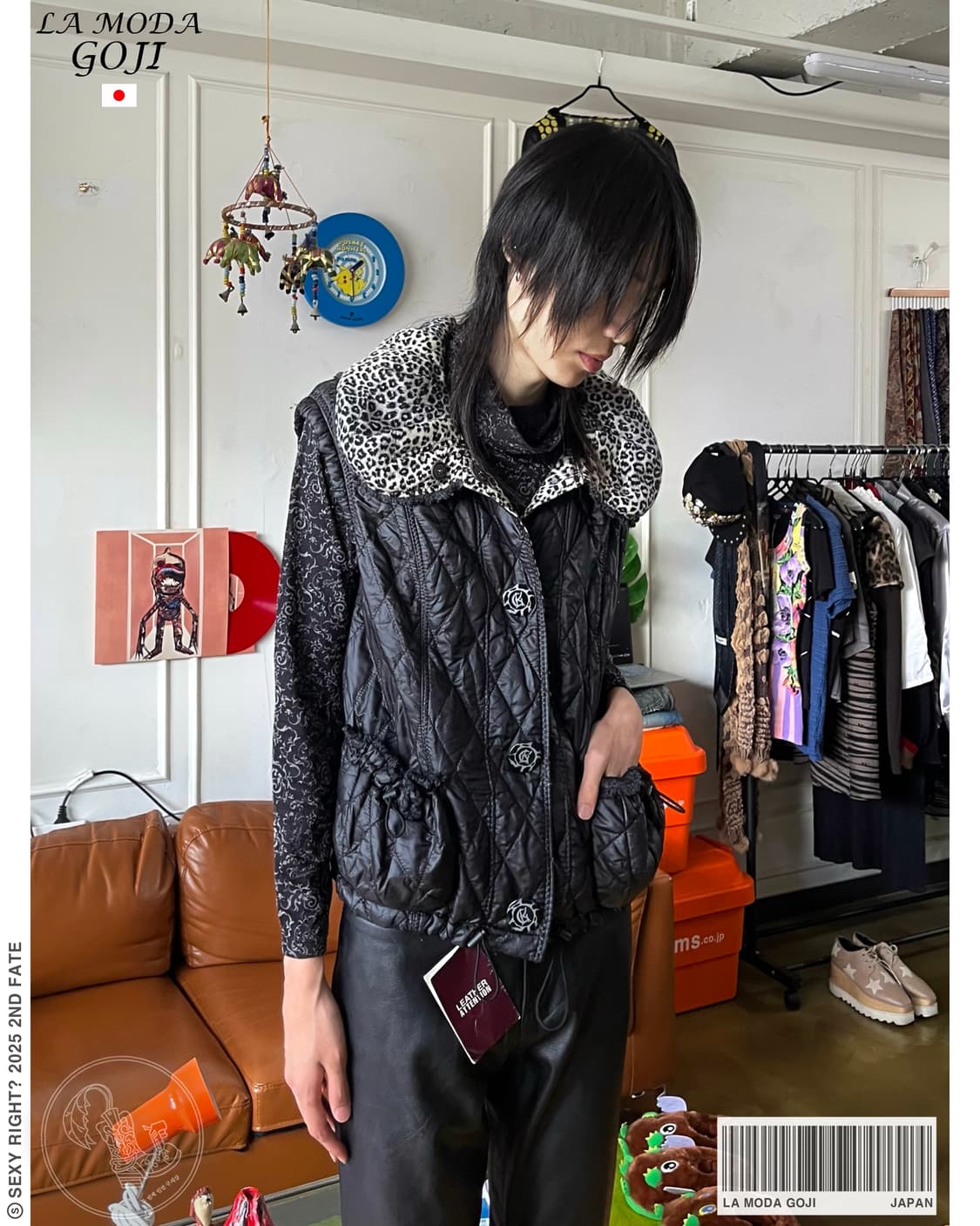 La Moda GOJI GK Leopard Qualting Vest 상품이미지1