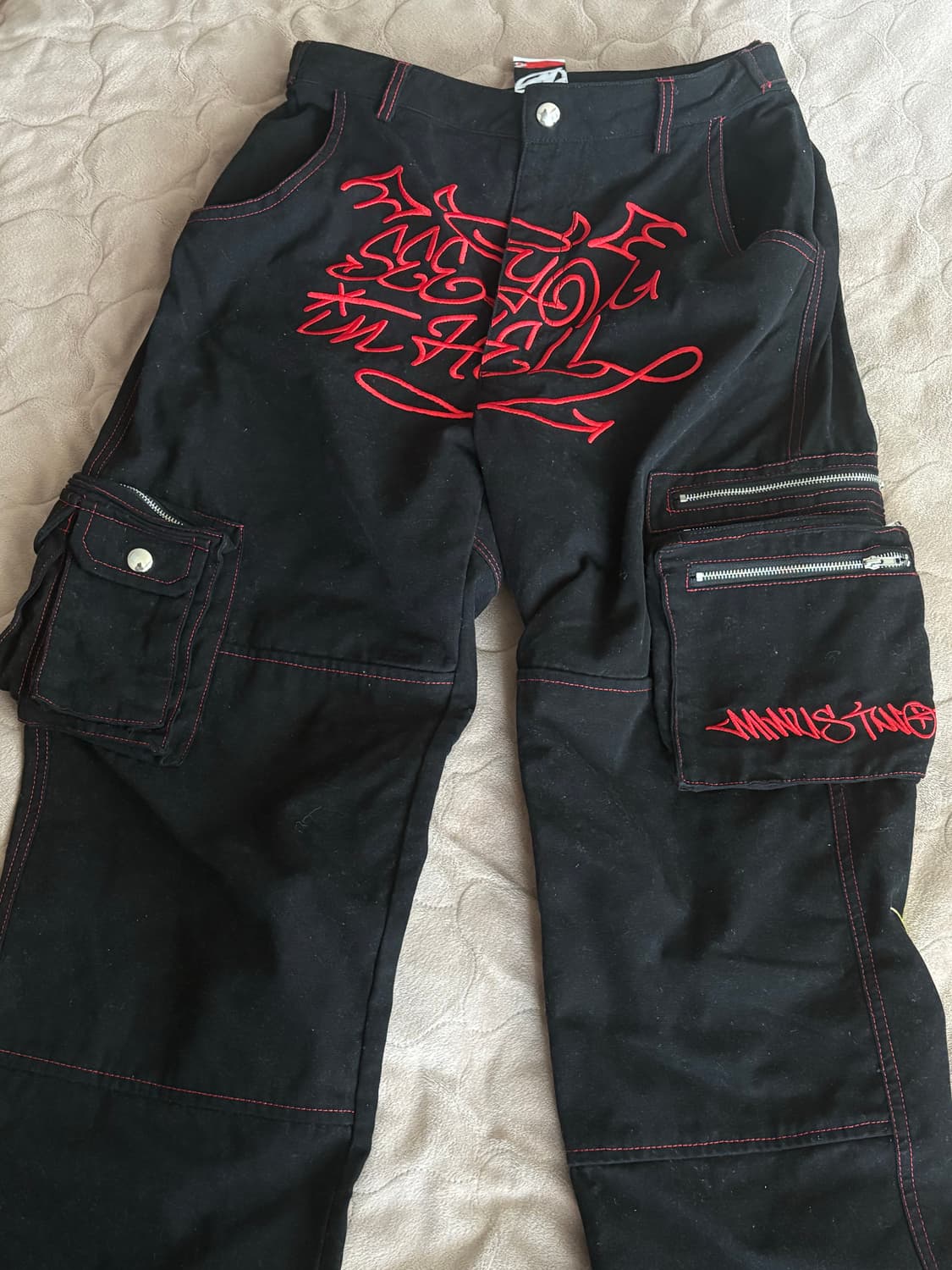 마이너스투 데빌 카고팬츠 빈티지 y2k 새깅 상품이미지3