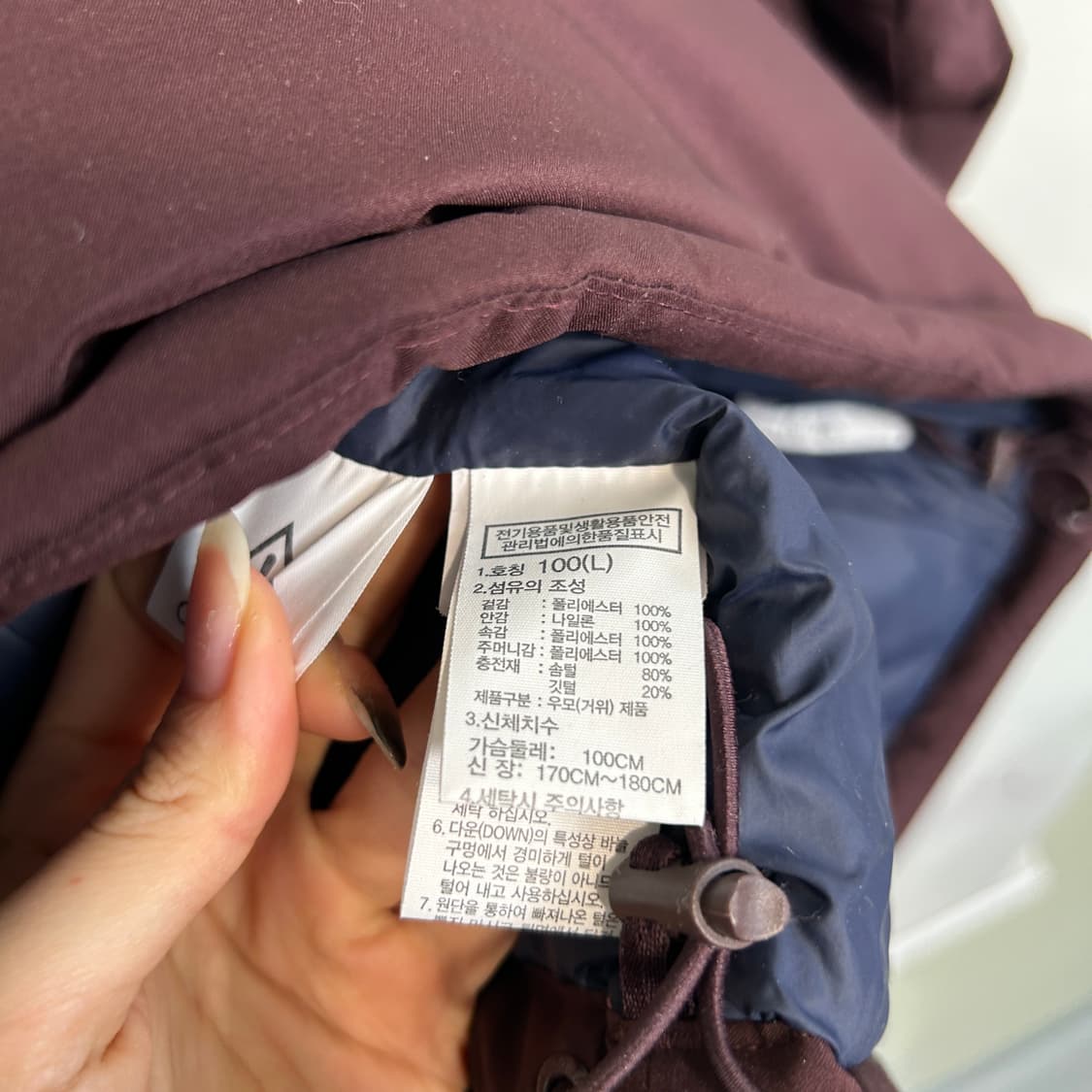 노스페이스 남성 구스다운 패딩 100 상품이미지5