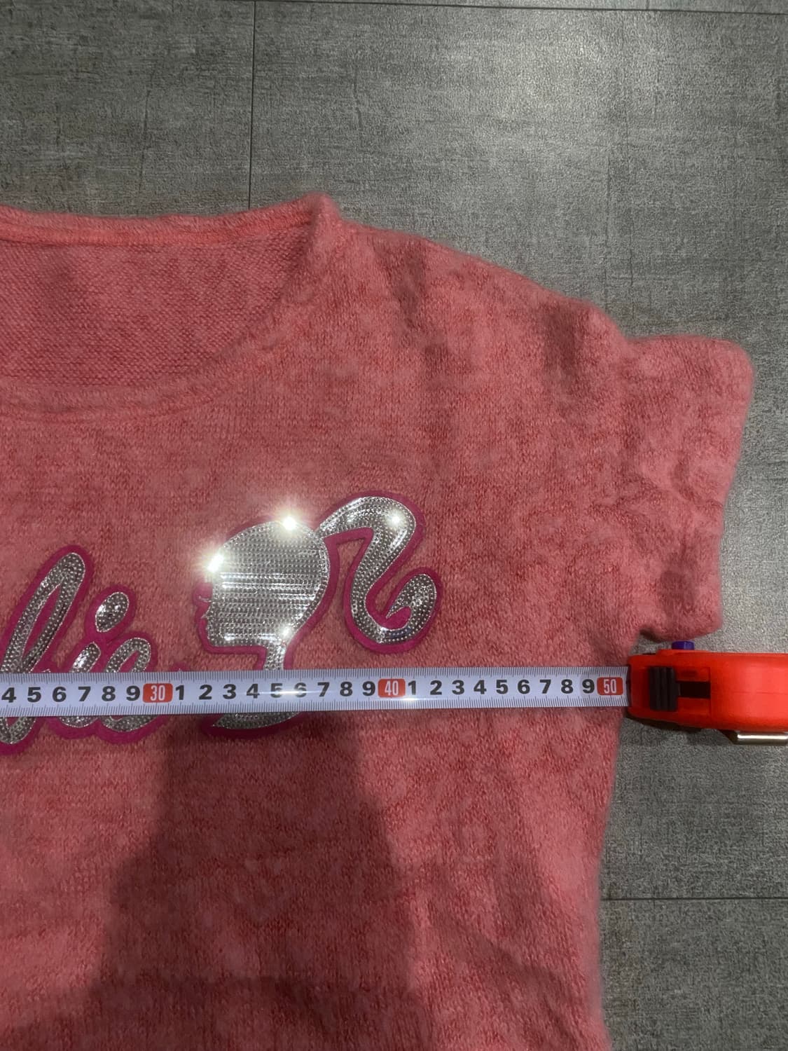 일본빈티지 Banlie 핀터깔y2k 대대장 크롭니트스웨터 핑크 상품이미지3