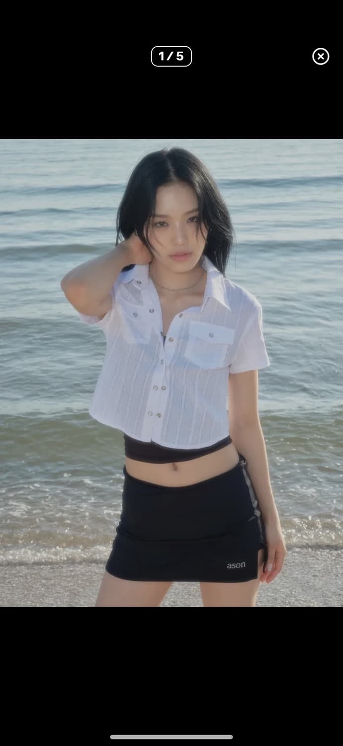 애즈온 핀스트라이프 셔츠 상품이미지1