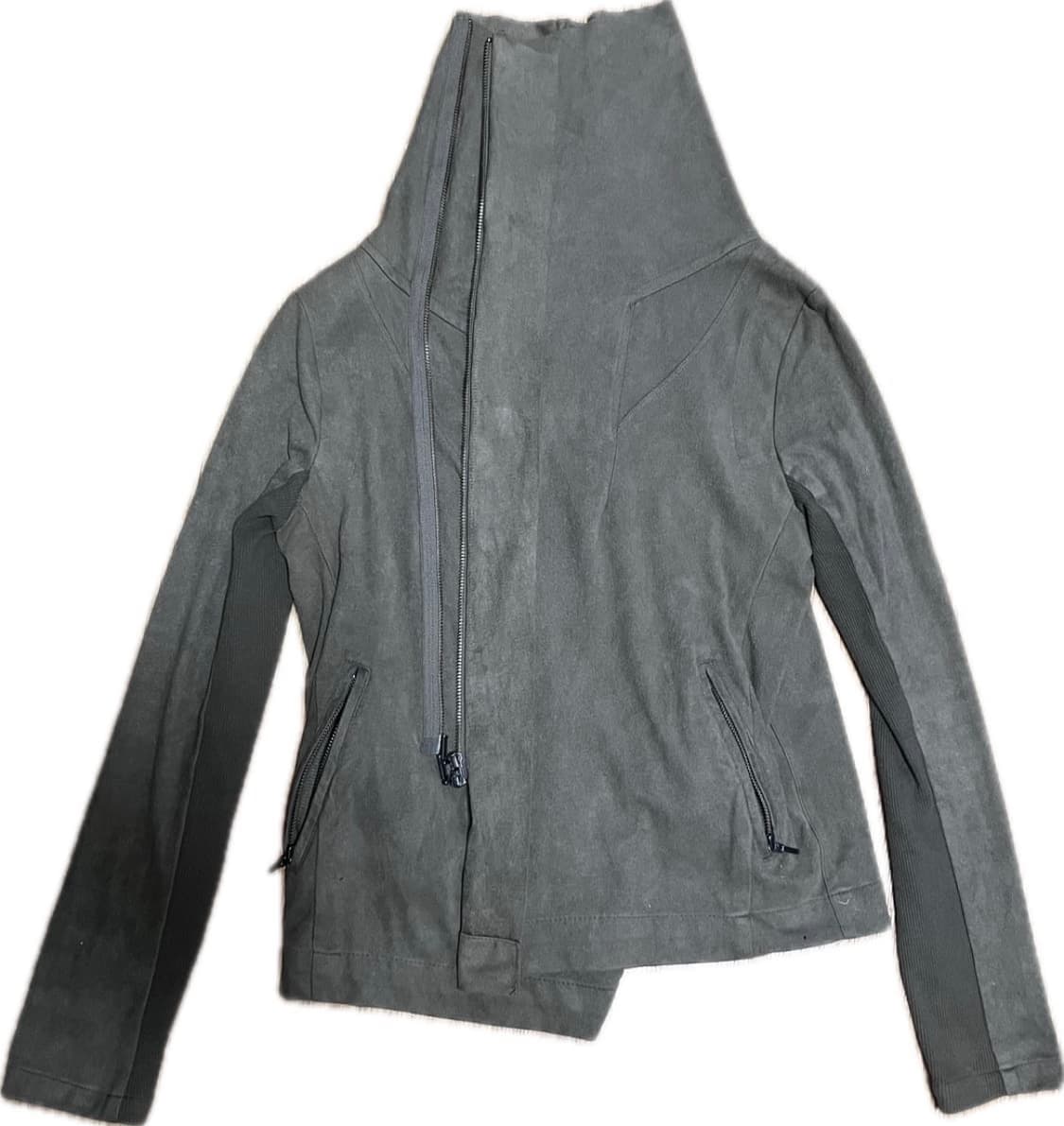 GOA 비대칭 하이넥 스웨이드자켓 상품이미지1