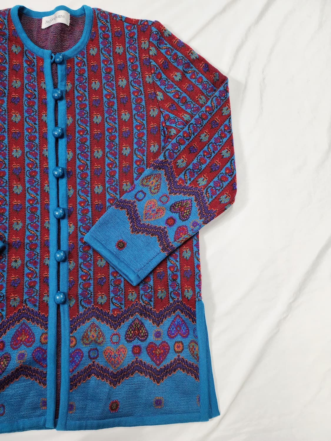 입생로랑 보타니컬 패턴 빈티지 가디건 상품이미지5