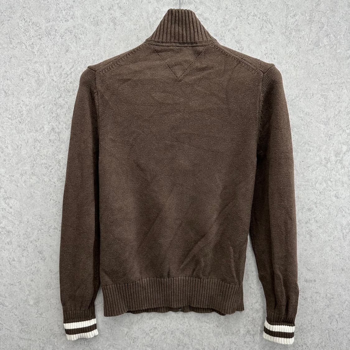 90 타미힐피거 여자 아가일 패턴 니트집업 상품이미지2