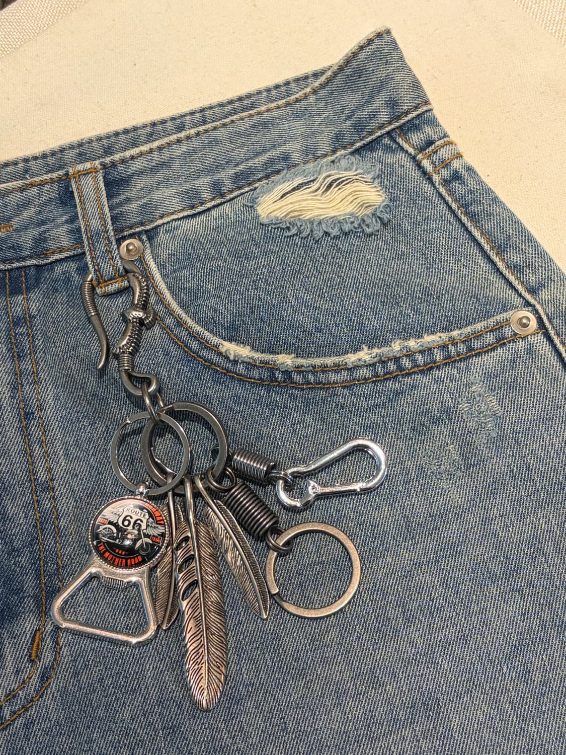 Route 66 빈티지 멀티 참 키링 상품이미지5