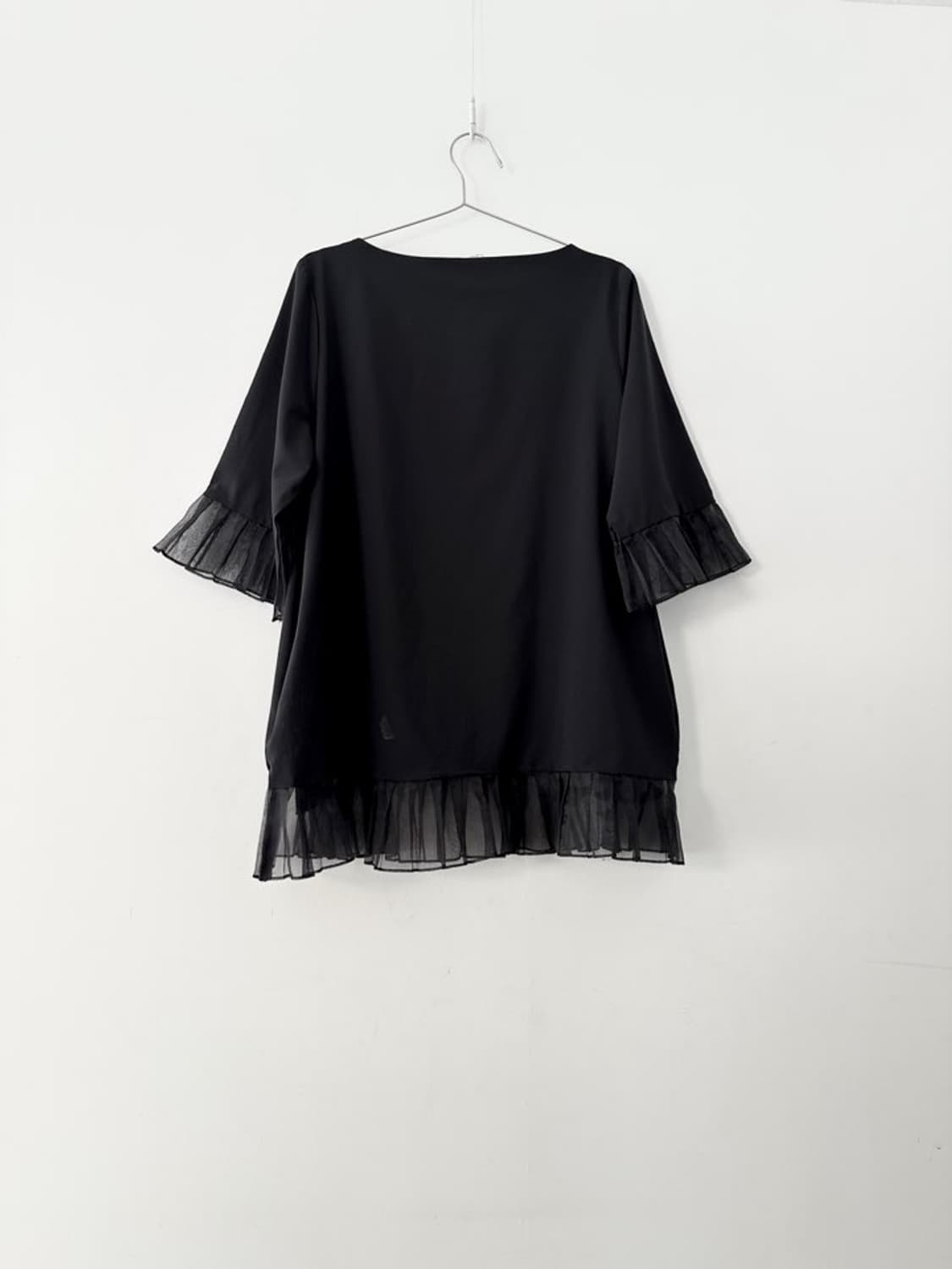 Organza ruffle mix top 상품이미지3