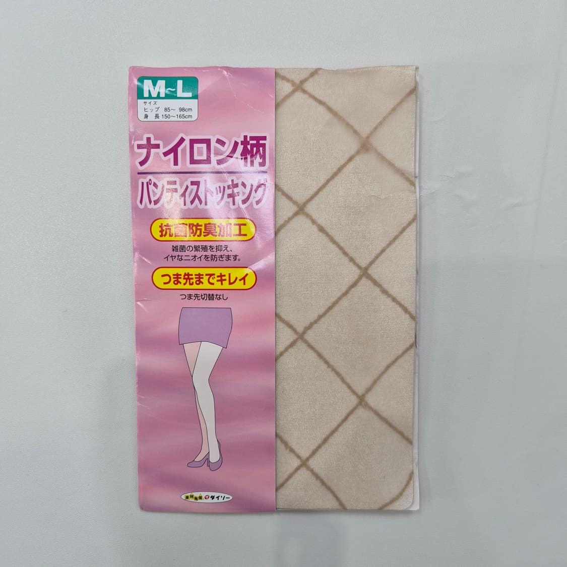 베이지 다이아체크 패턴 팬티스타킹 상품이미지3