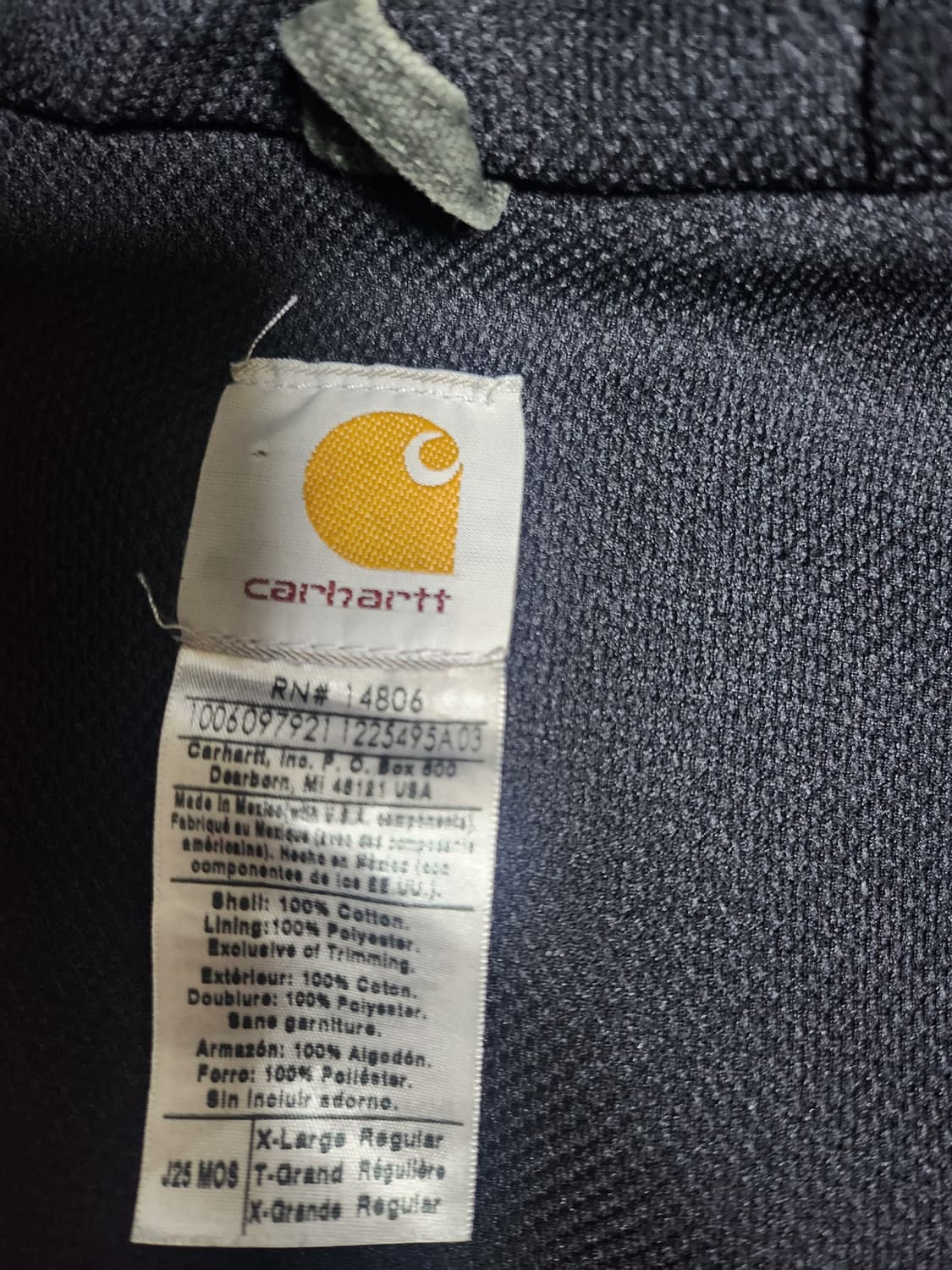 칼하트 j25 (j130써멀안감) XL mos 상태S급 상품이미지5