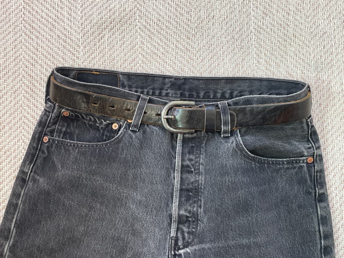 빈티지 levis  solid brass 소가죽 레더 벨트 상품이미지1