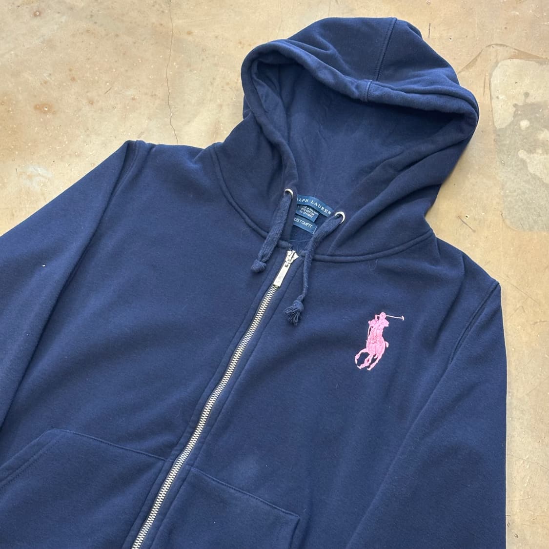 L 폴로랄프로렌 네이비 핑크빅포니 후드집업 상품이미지1