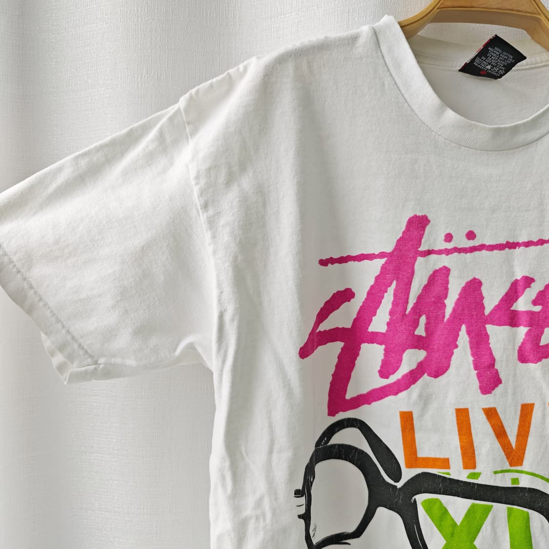 스투시 00s LIVIN XL 프린팅 반팔 티셔츠 화이트 L 상품이미지2