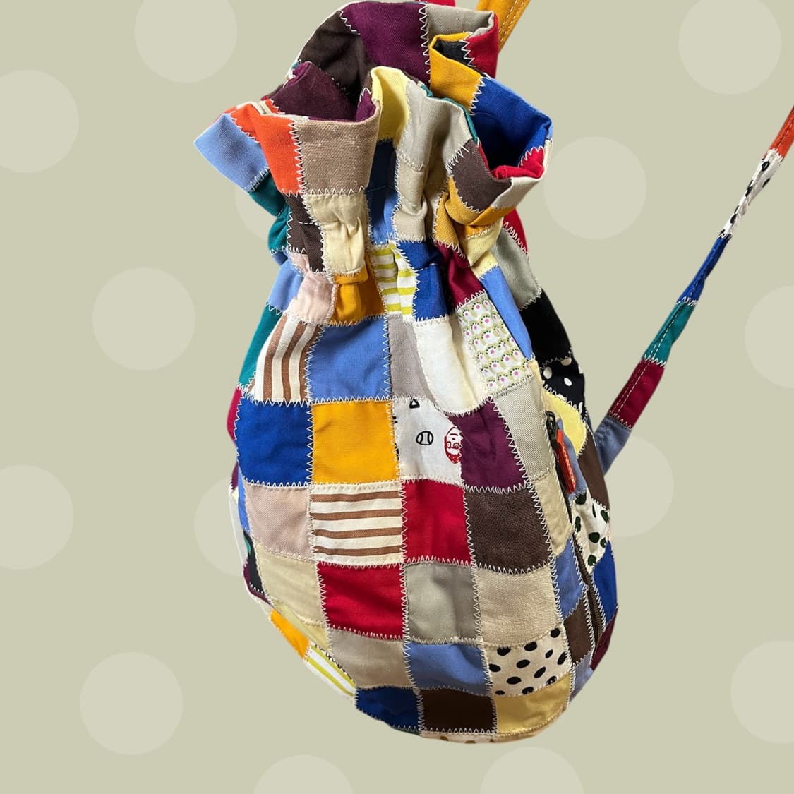 빈티지 캠퍼 모리걸 멀티컬러 패치워크 백팩 짐색 상품이미지2