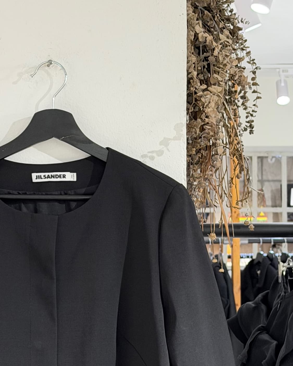 질샌더 블랙 노카라 버진울 코트 상품이미지3