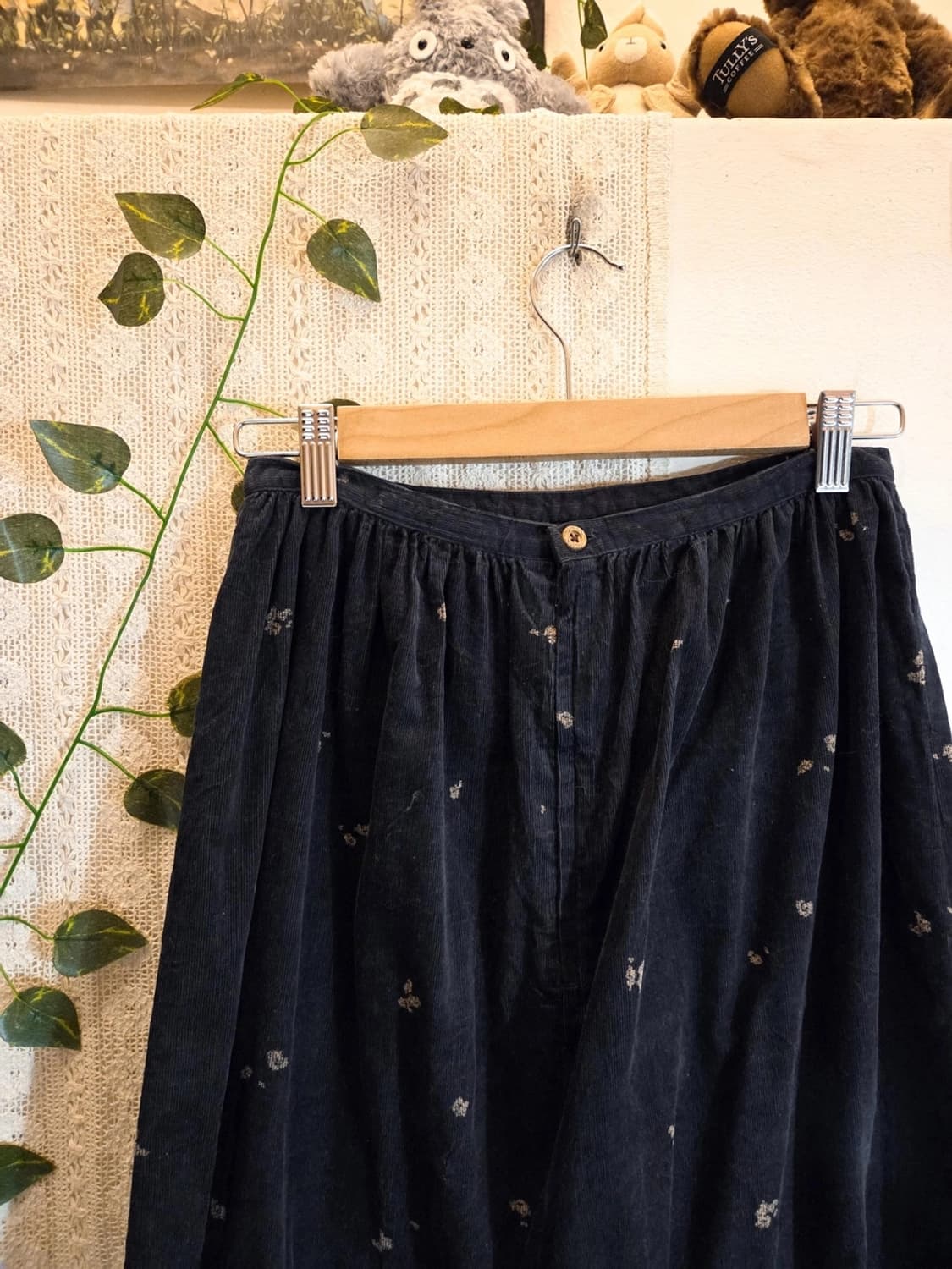 빈티지 코듀로이 잔꽃 롱스커트 상품이미지3