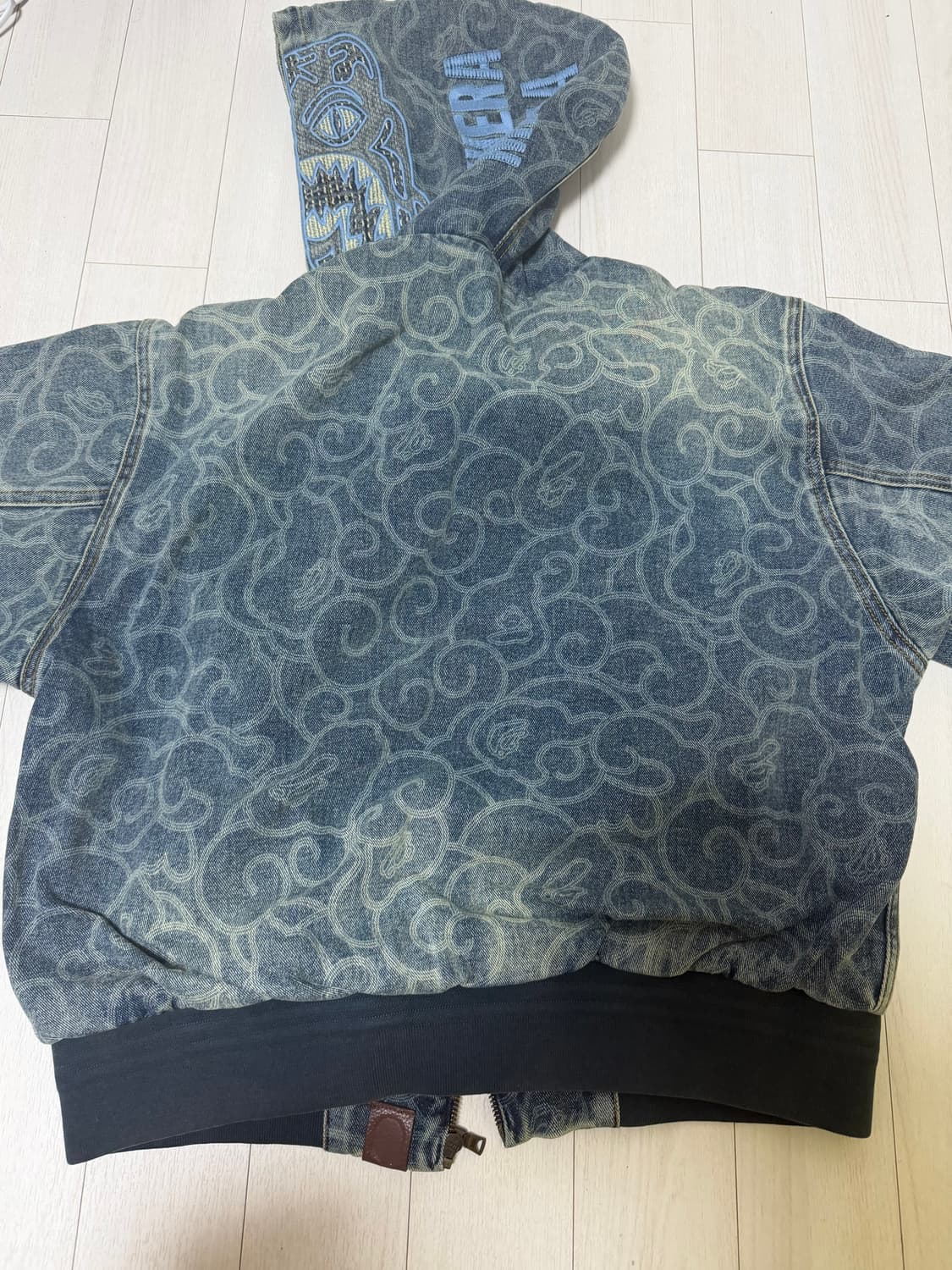 베이프 클라우드 카모 자카드 업사이클 액티브 자켓 네이비 상품이미지3