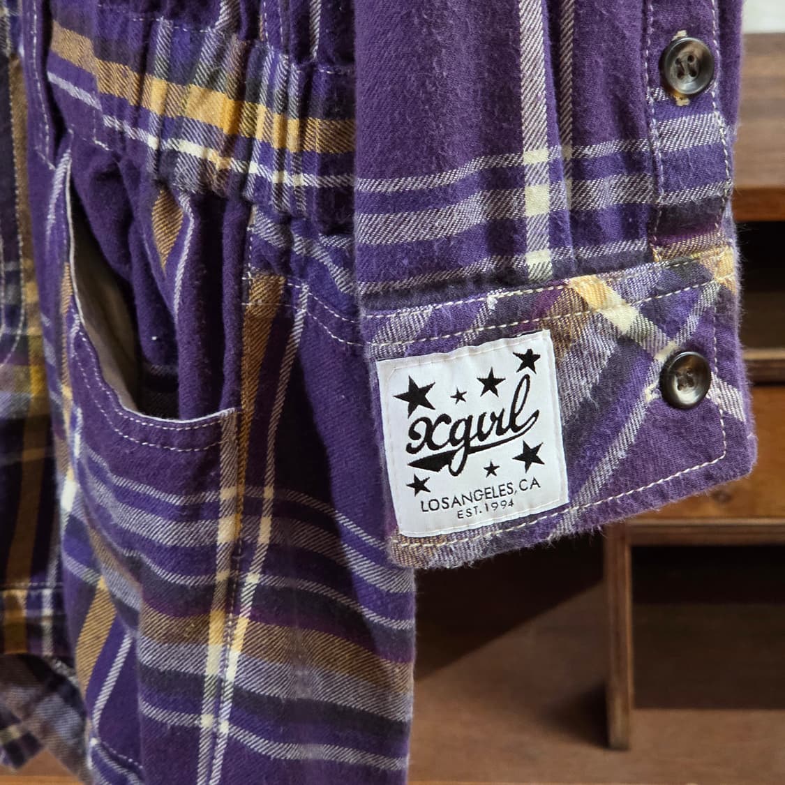 JPN 엑스걸 퍼플 체크 하프 점프슈트 상품이미지4
