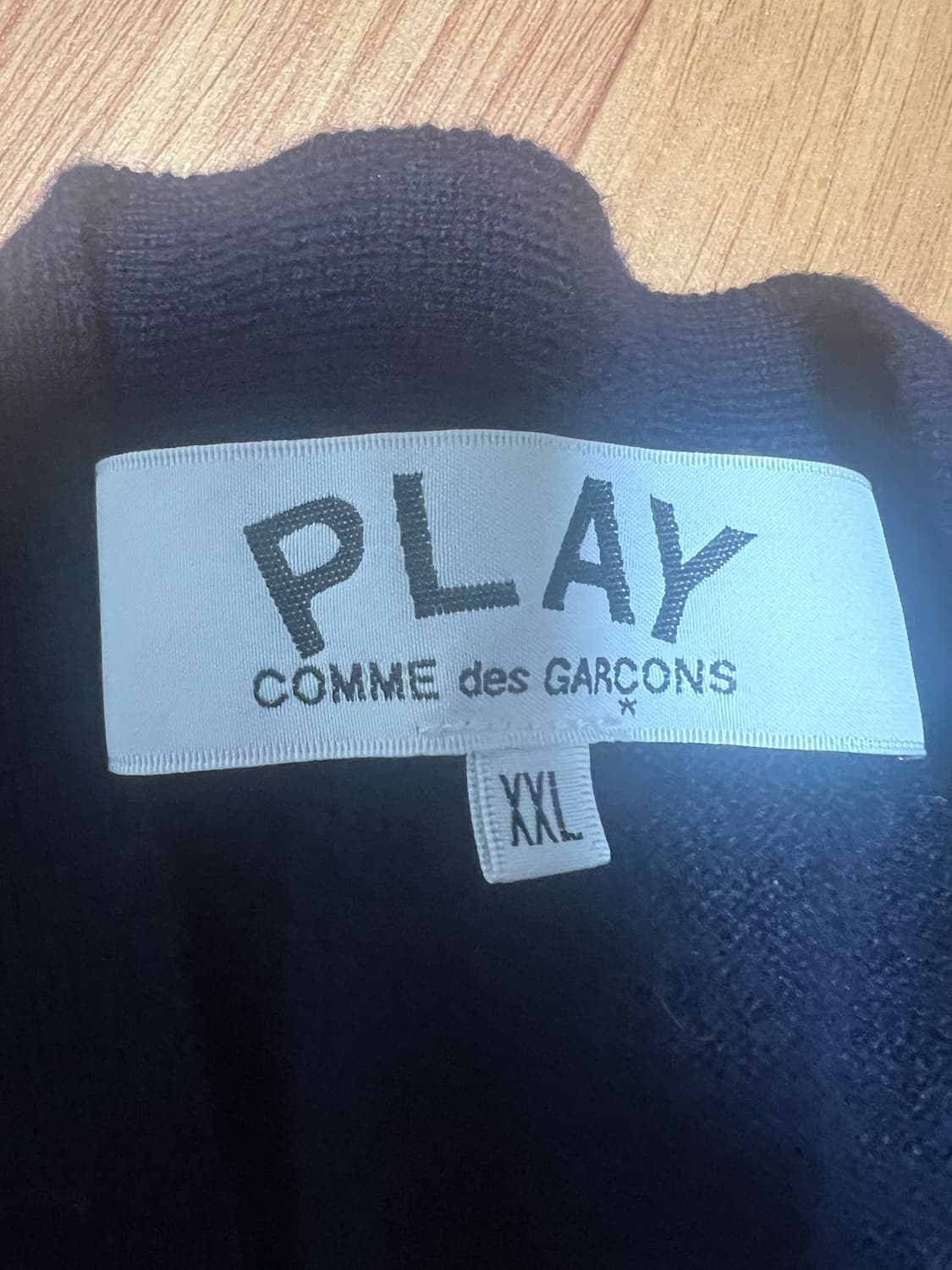 꼼데가르송 더블와페 가디건 2xl 네이비 상품이미지3