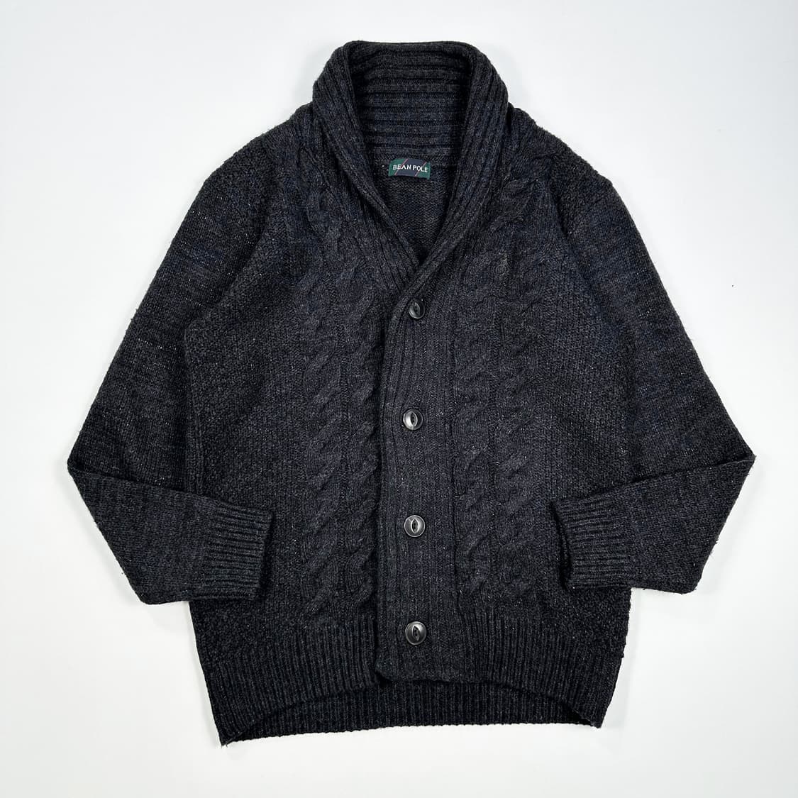 빈폴 클래식 로고 차콜 숄카라 가디건 (M) 상품이미지2