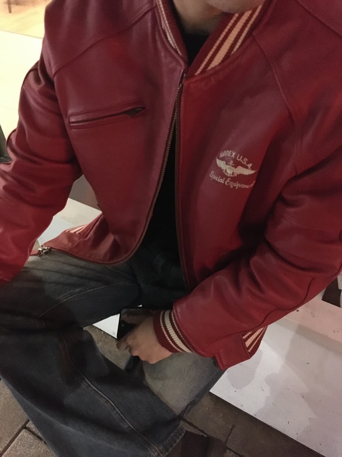 Avirex 아비렉스 아이콘 레드 00년 레더 바시티 자켓 상품이미지9