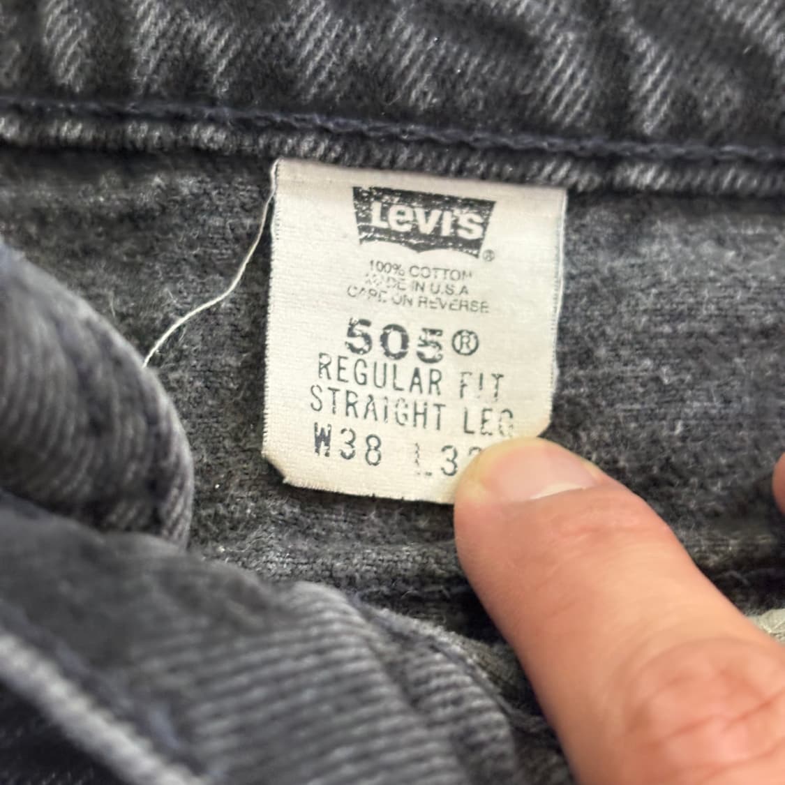 [38/32] USA 🇺🇸 리바이스 505 오렌지 탭 흑청 블랙 상품이미지9