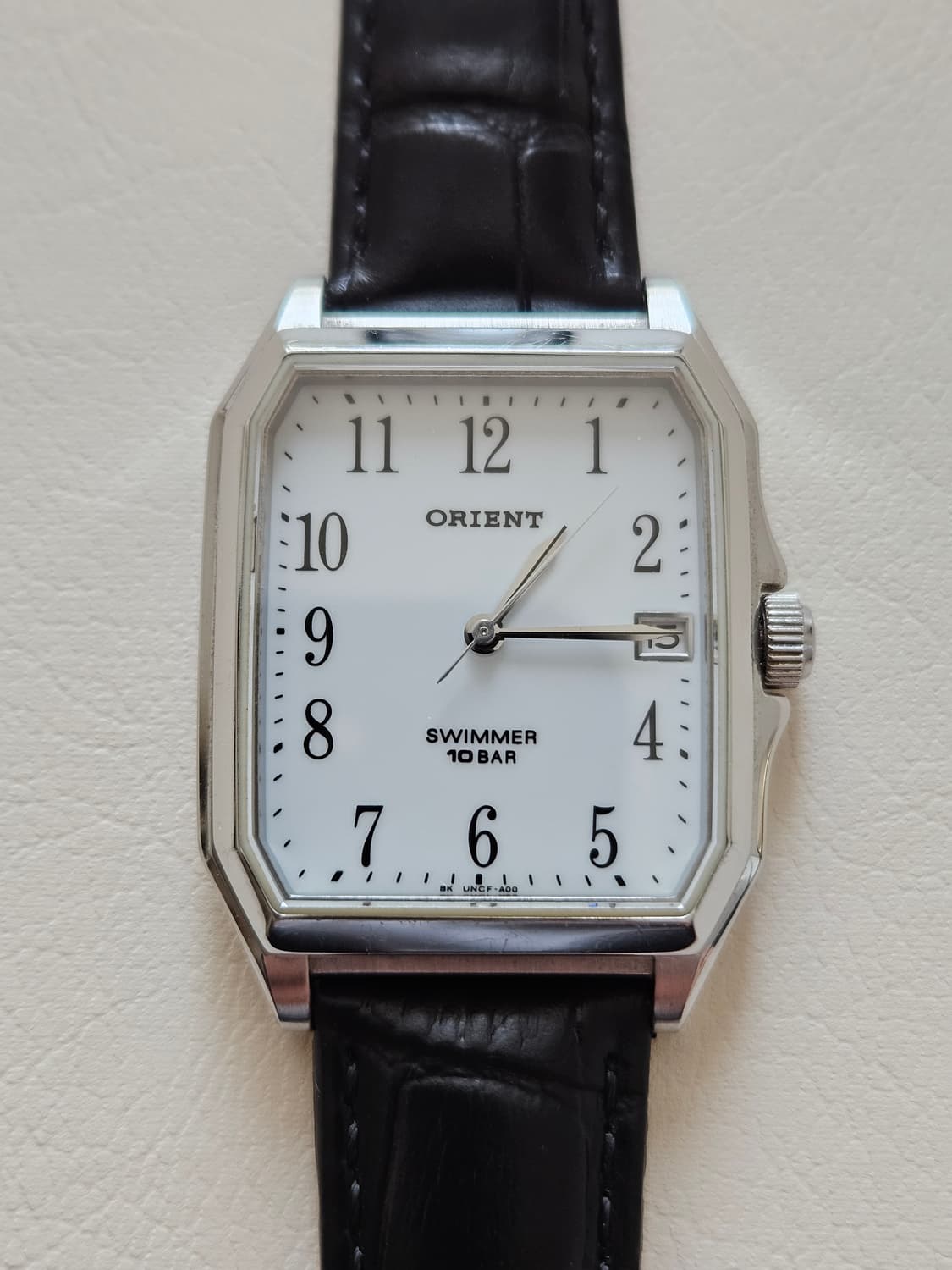 빈티지 오리엔트 스위머 흰판 가죽 시계 상품이미지3