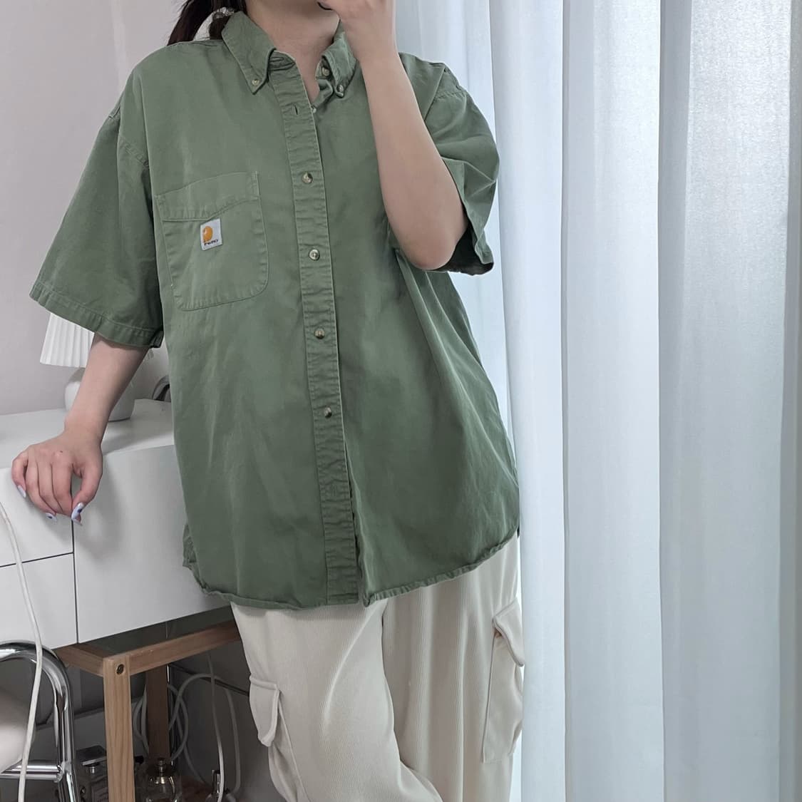 [정품] 칼하트 카키 포켓 빈티지 셔츠 [ XL ] 상품이미지2