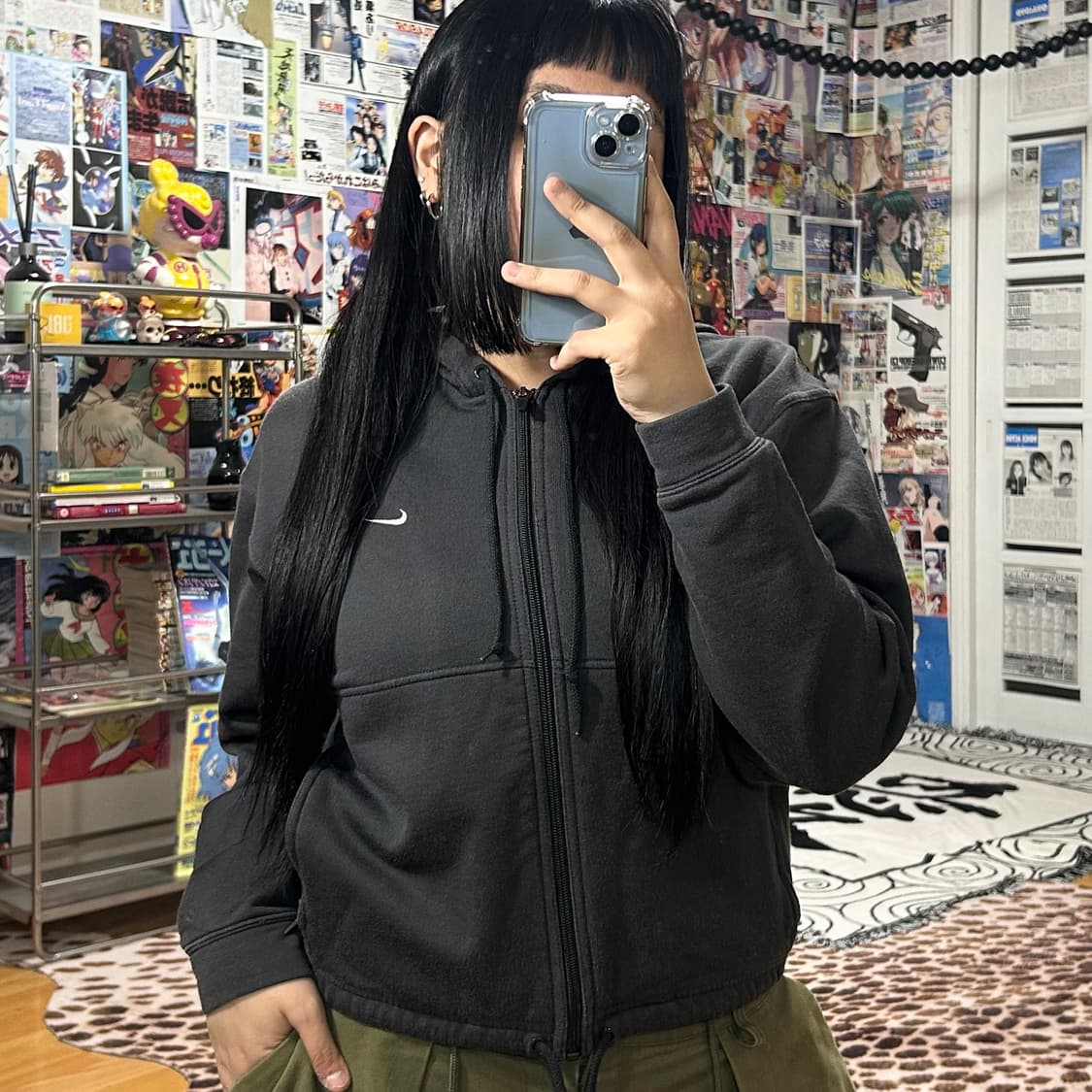 나이키 그레이 스우시 반크롭 후드집업 상품이미지2