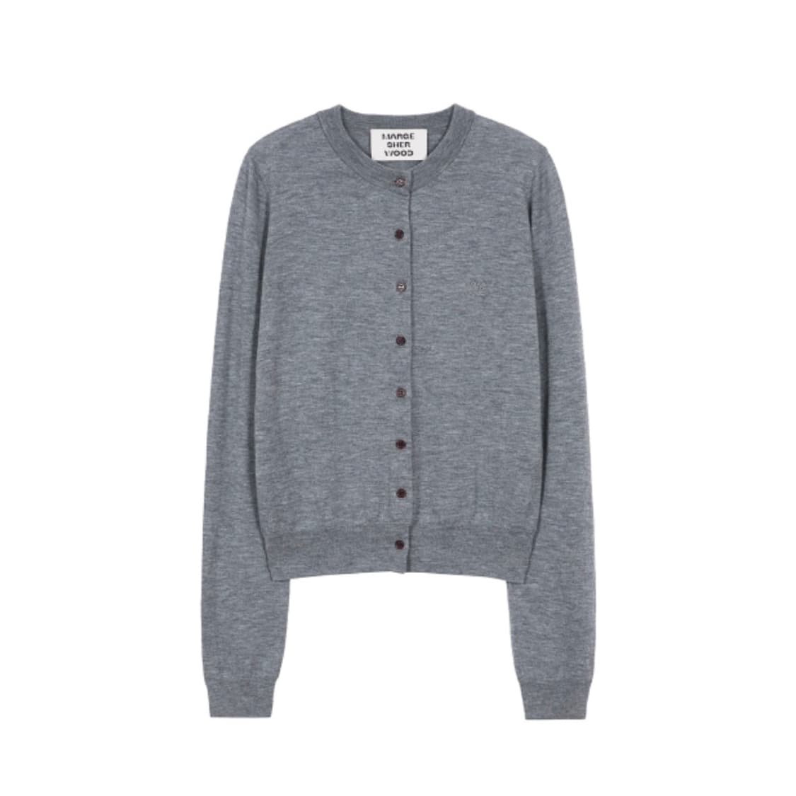 마지셔우드 크루넥 니트 가디건 멜란지그레이 상품이미지1