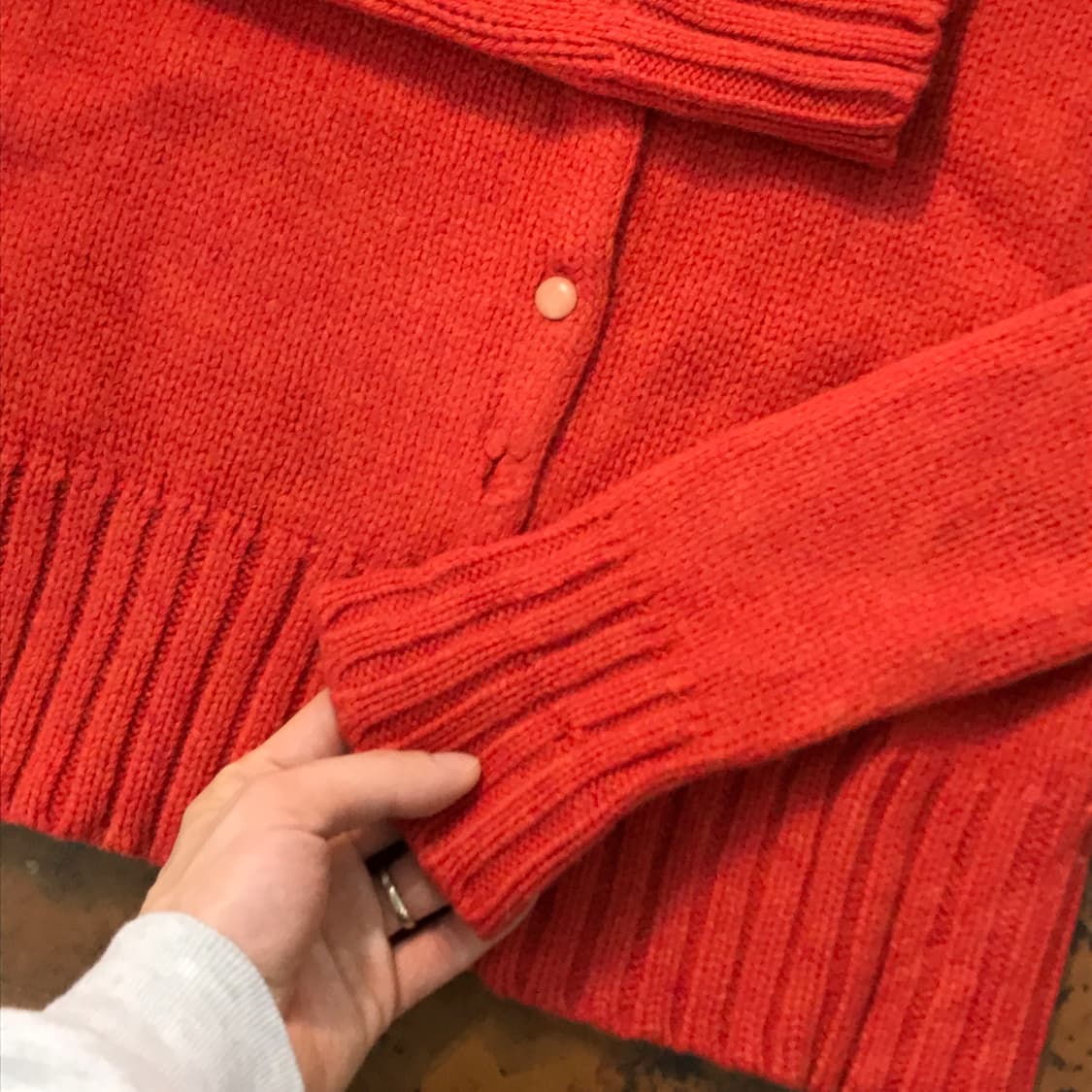 폴로랄프로렌 다크 오렌지 헤비 울 라운드넥 가디건 여성 55  상품이미지4