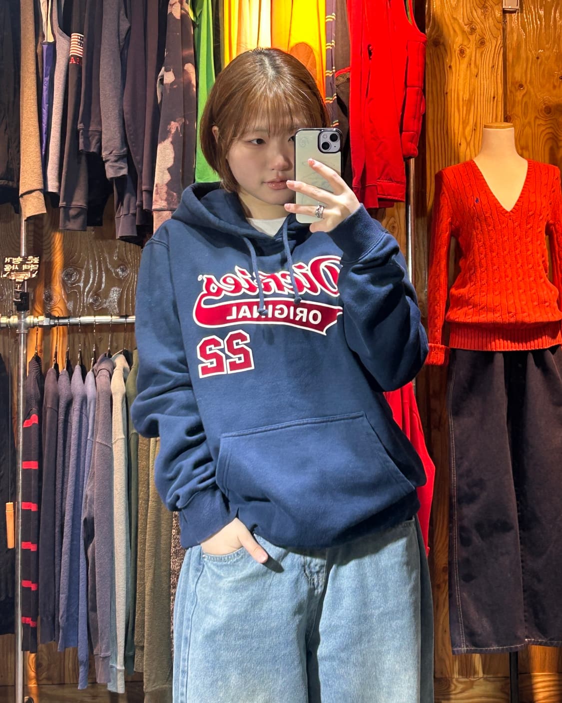 XL 디키즈 오리지널 22 빅로고 네이비 후드티 상품이미지1