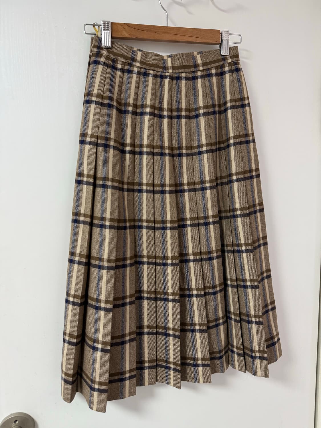 빈티지 브라운 체크 플리즈 스커트 상품이미지1